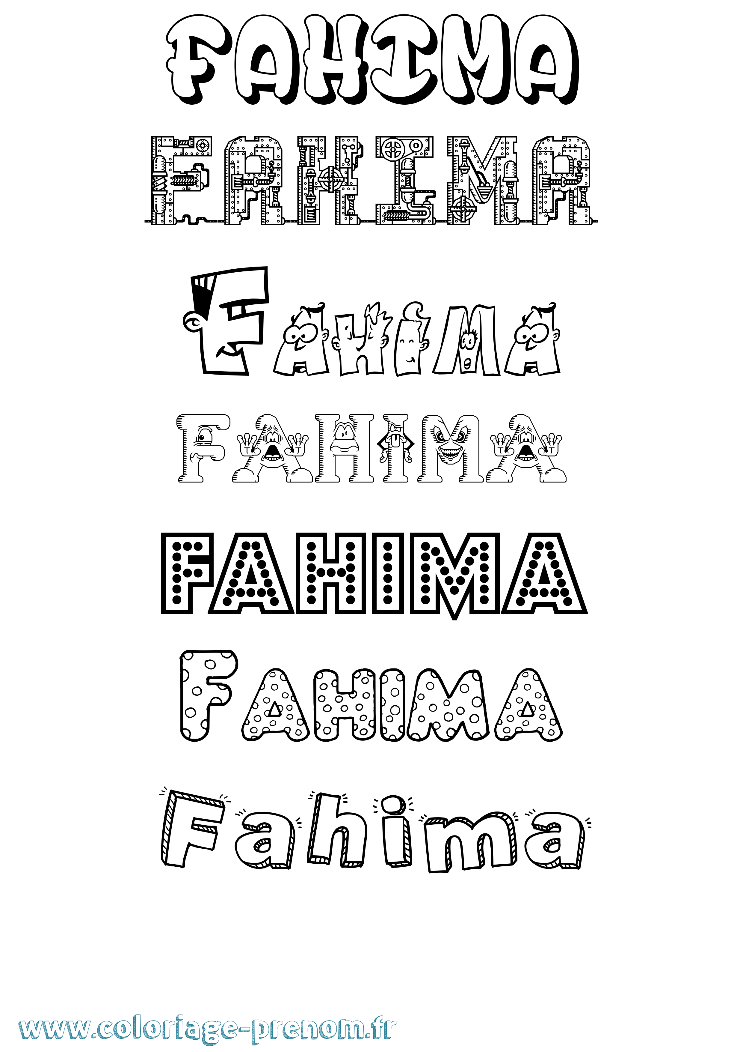 Coloriage Fahima Fun Coloriage prénom Fahima Fun
