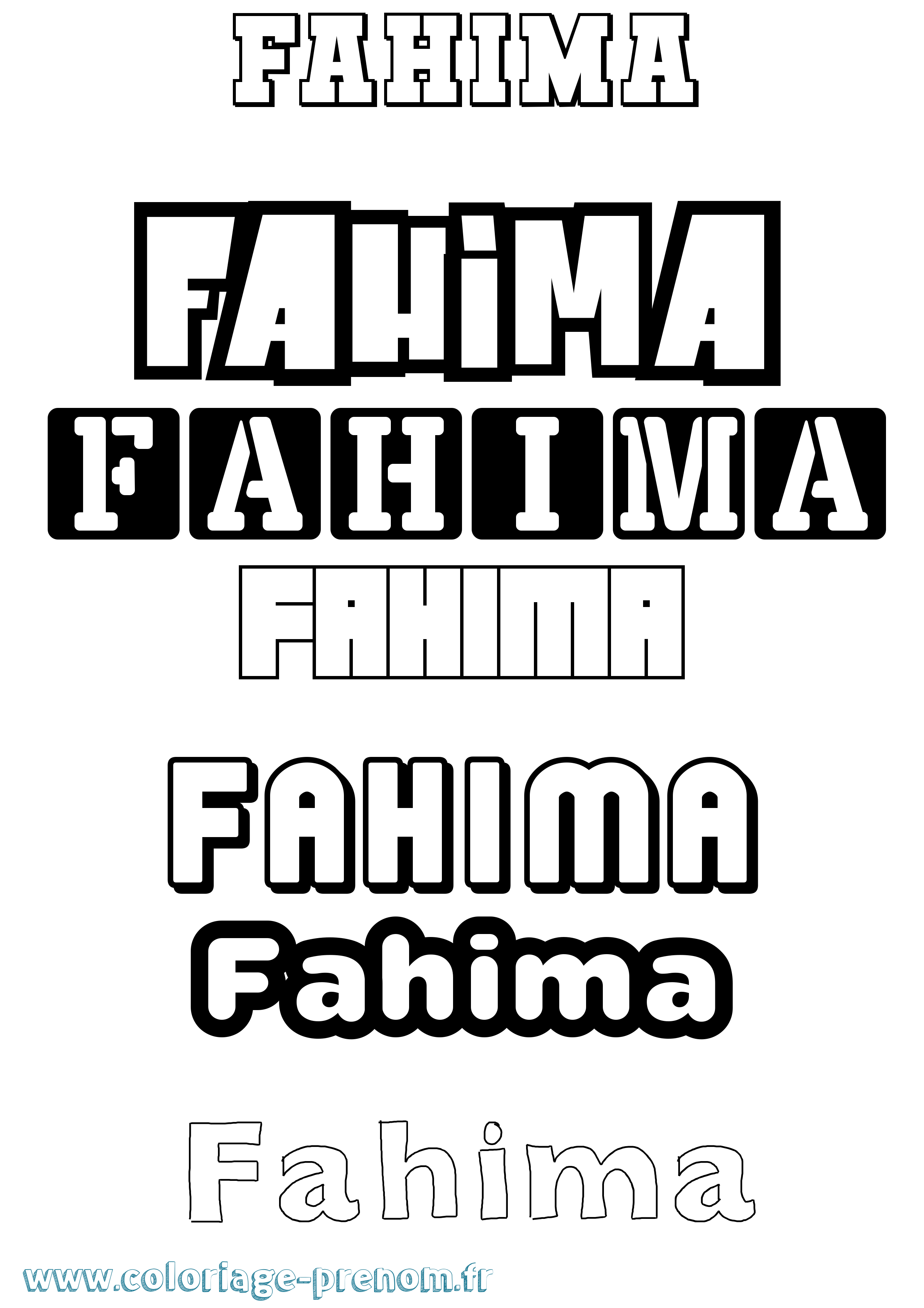 Coloriage prénom Fahima Simple