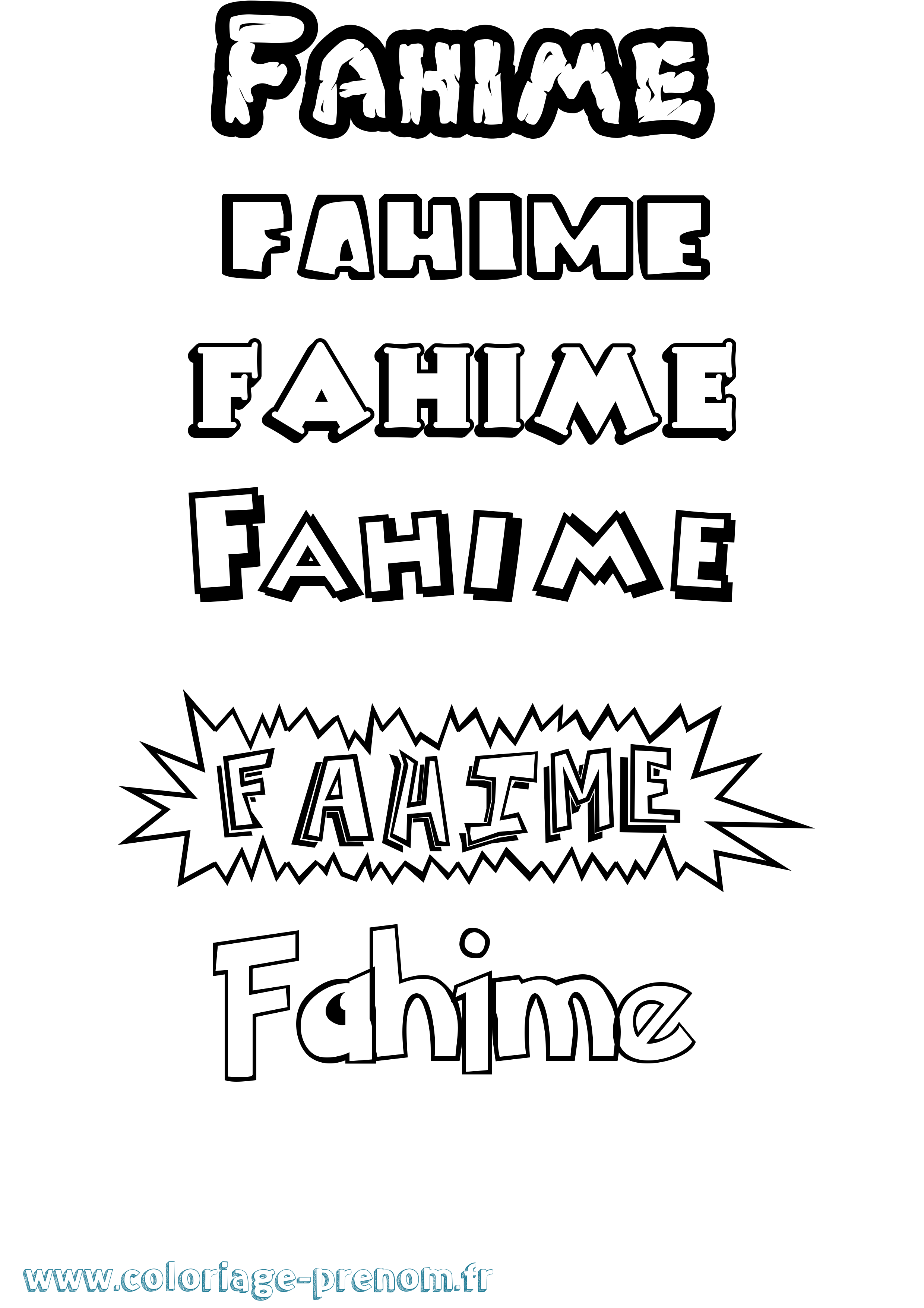 Coloriage Fahime Dessin Animé Coloriage prénom Fahime Dessin Animé