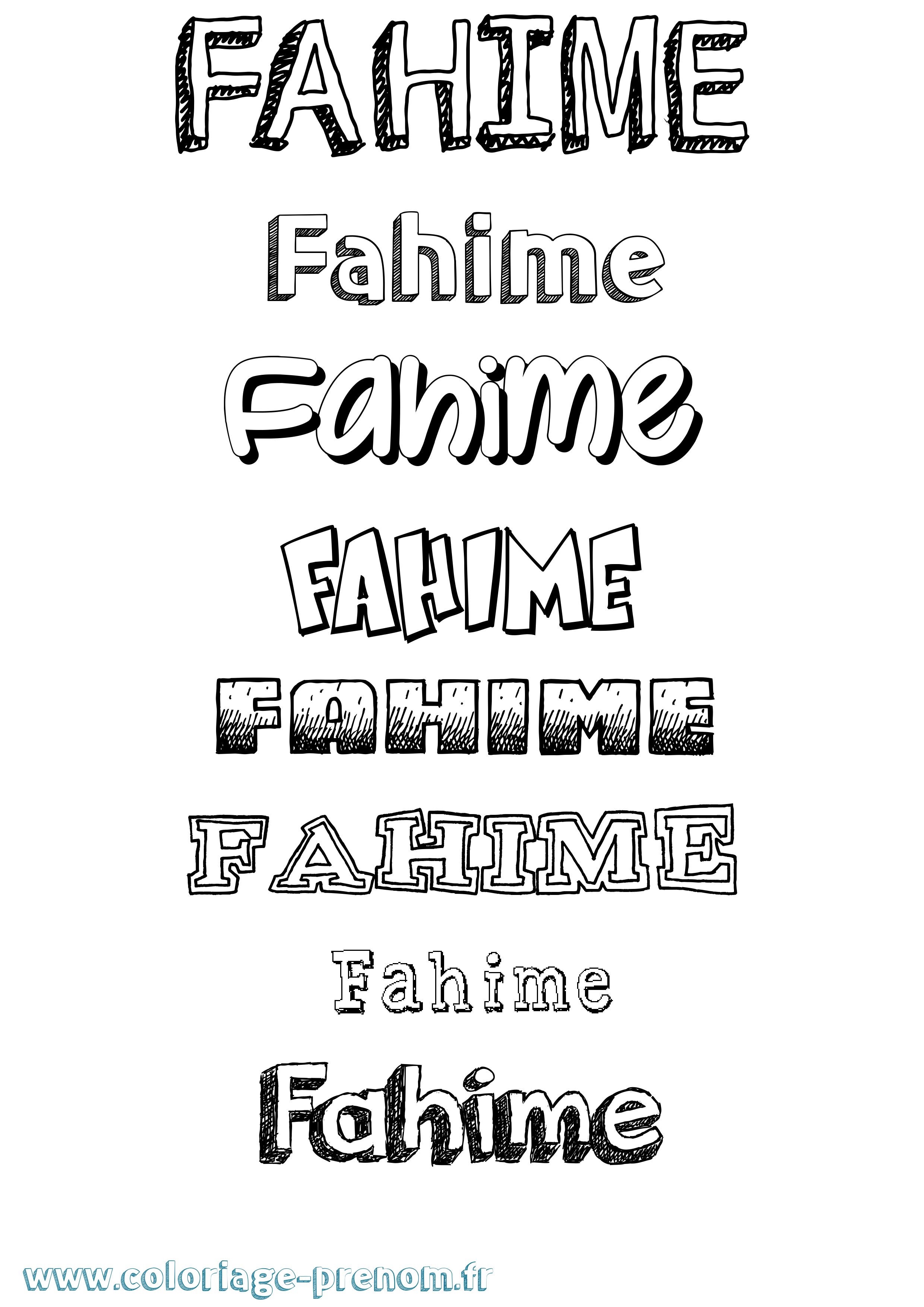 Coloriage Fahime Dessiné Coloriage prénom Fahime Dessiné