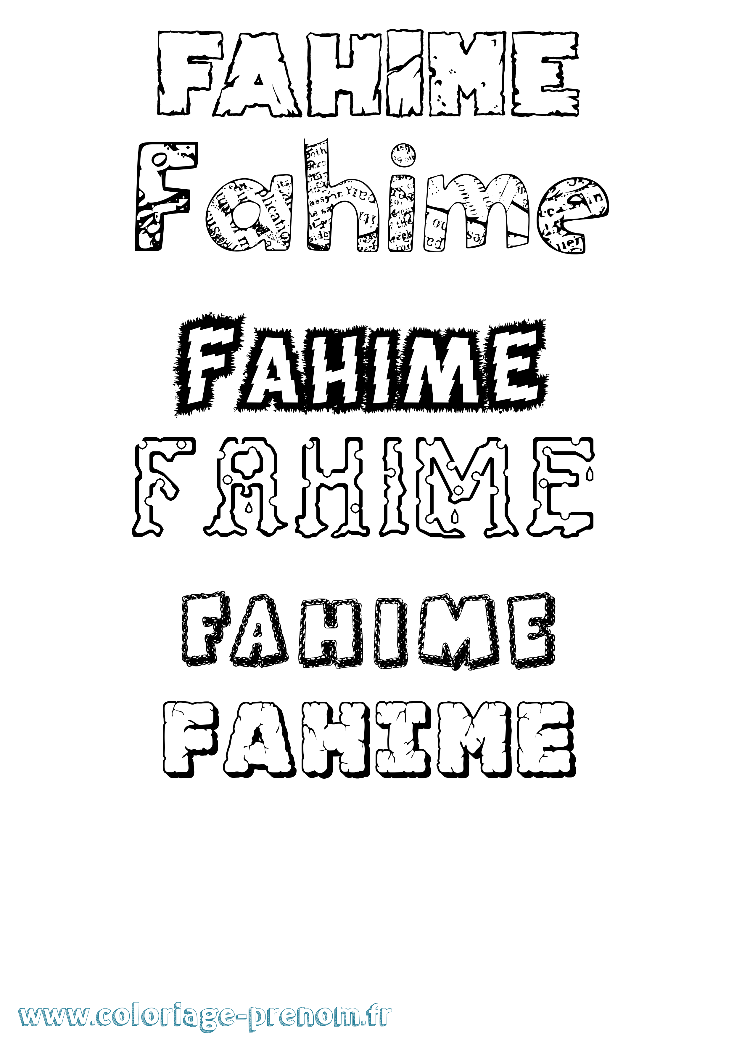 Coloriage Fahime Destructuré Coloriage prénom Fahime Destructuré