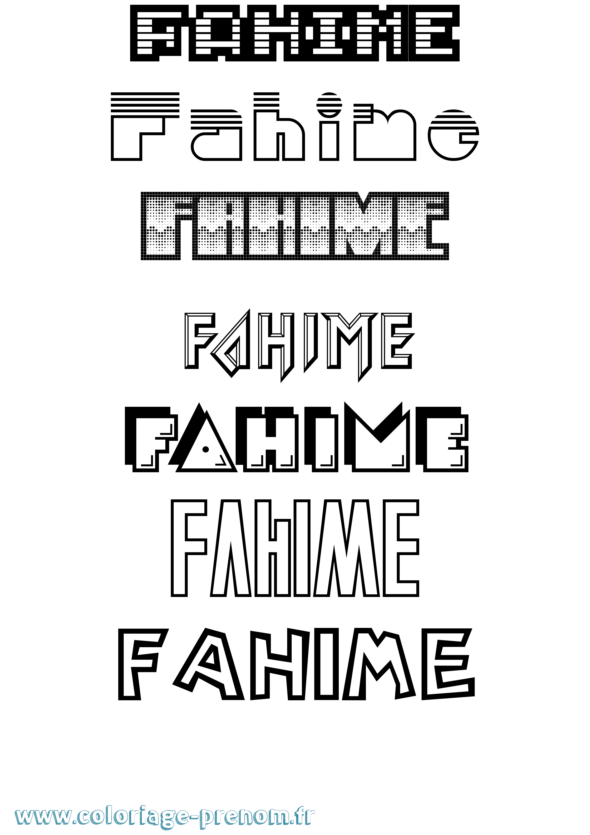 Coloriage Fahime Jeux Vidéos Coloriage prénom Fahime Jeux Vidéos