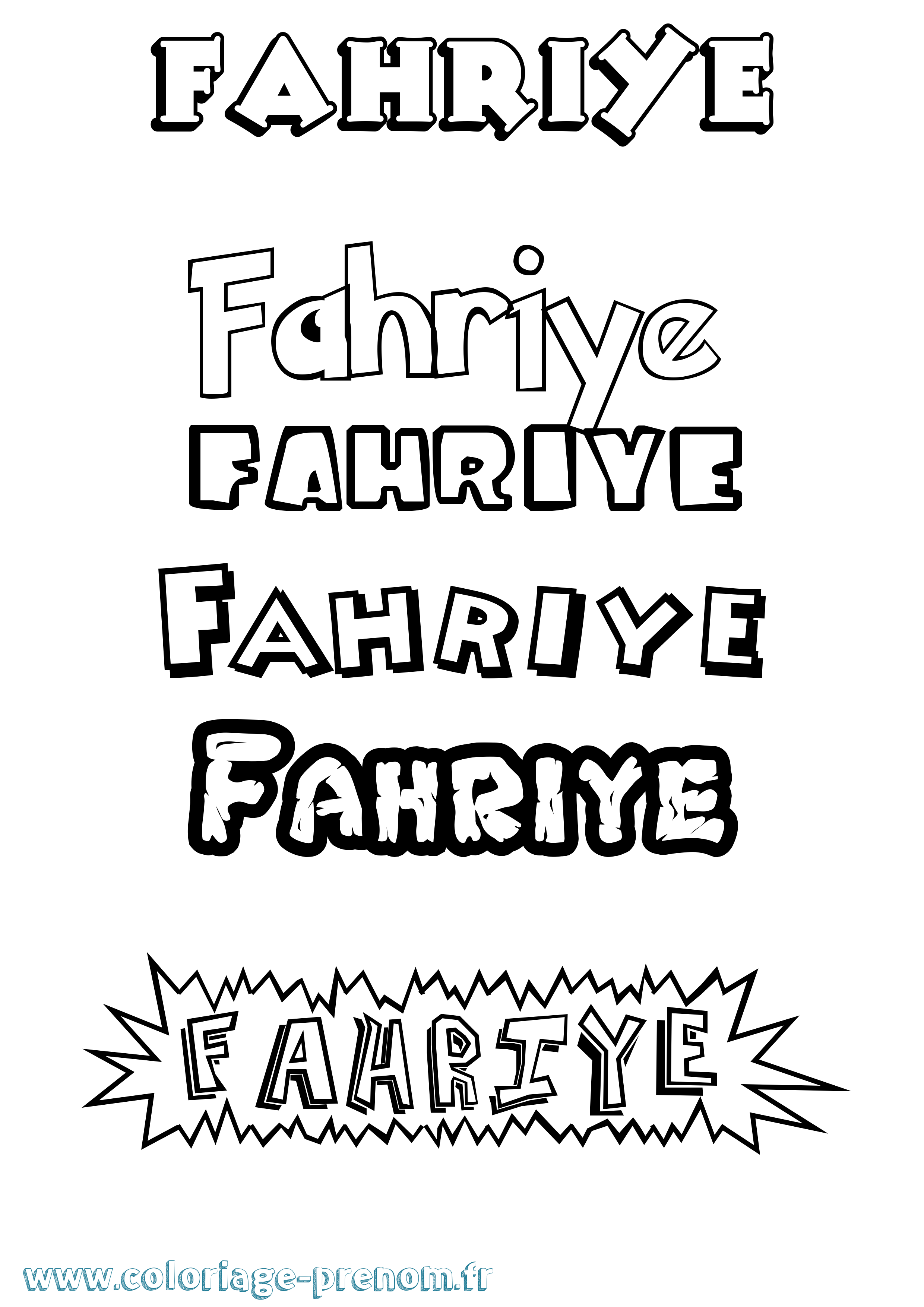 Coloriage Fahriye Dessin Animé Coloriage prénom Fahriye Dessin Animé