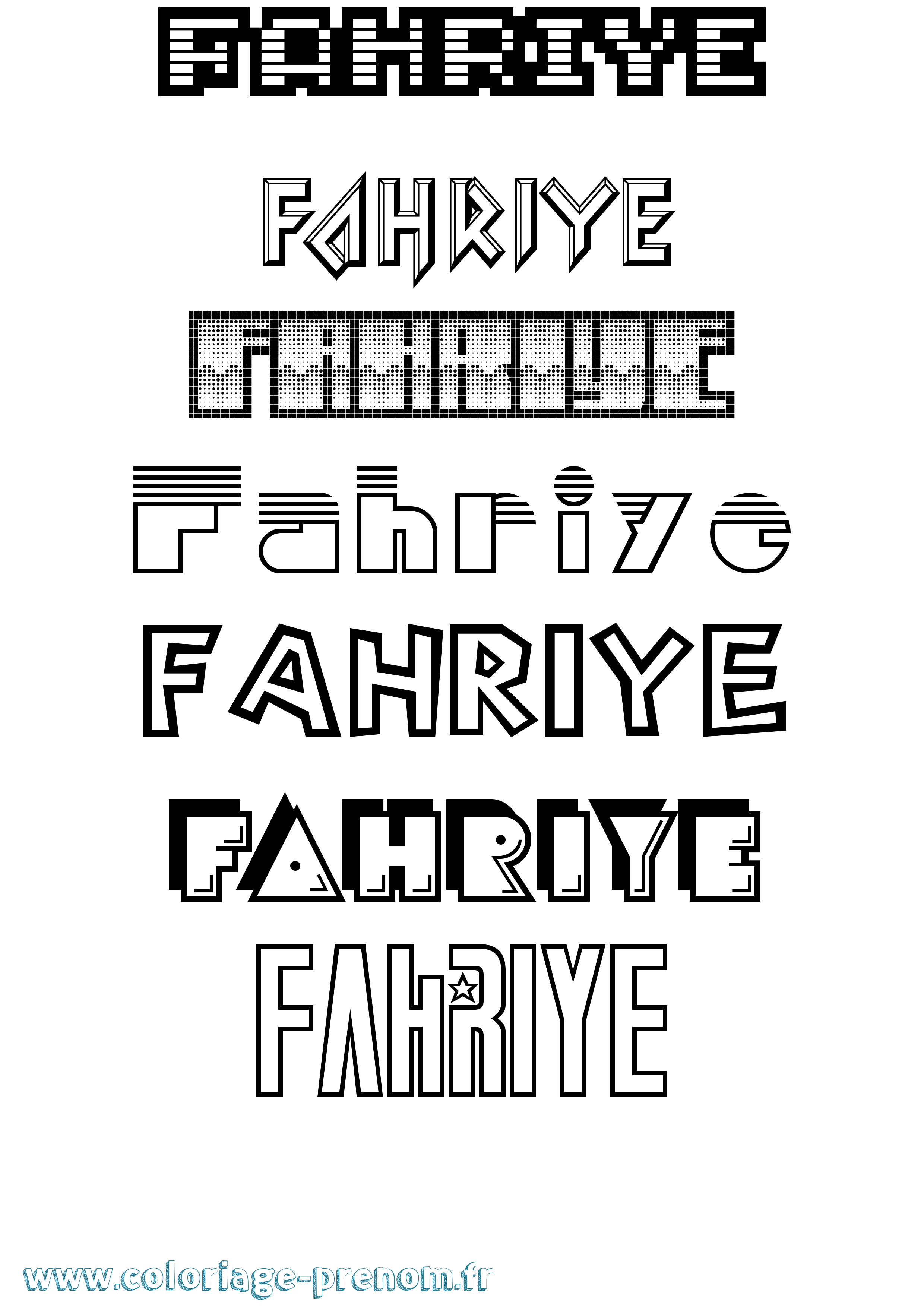 Coloriage Fahriye Jeux Vidéos Coloriage prénom Fahriye Jeux Vidéos