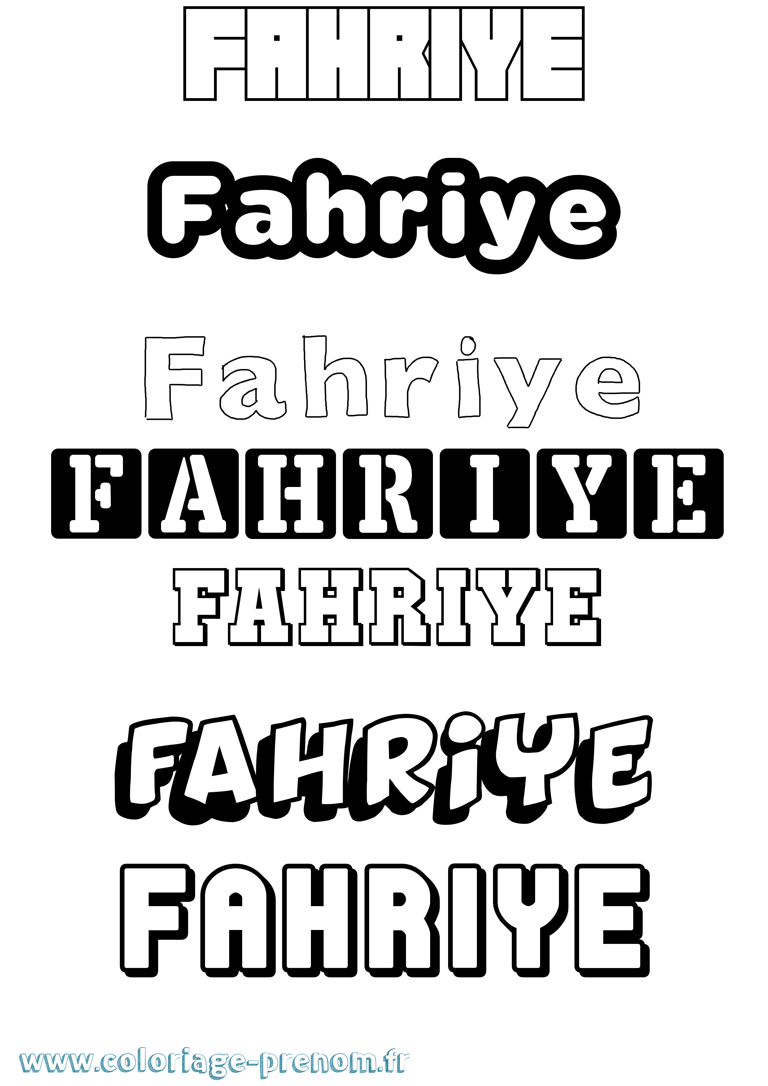 Coloriage Fahriye Simple Coloriage prénom Fahriye Simple