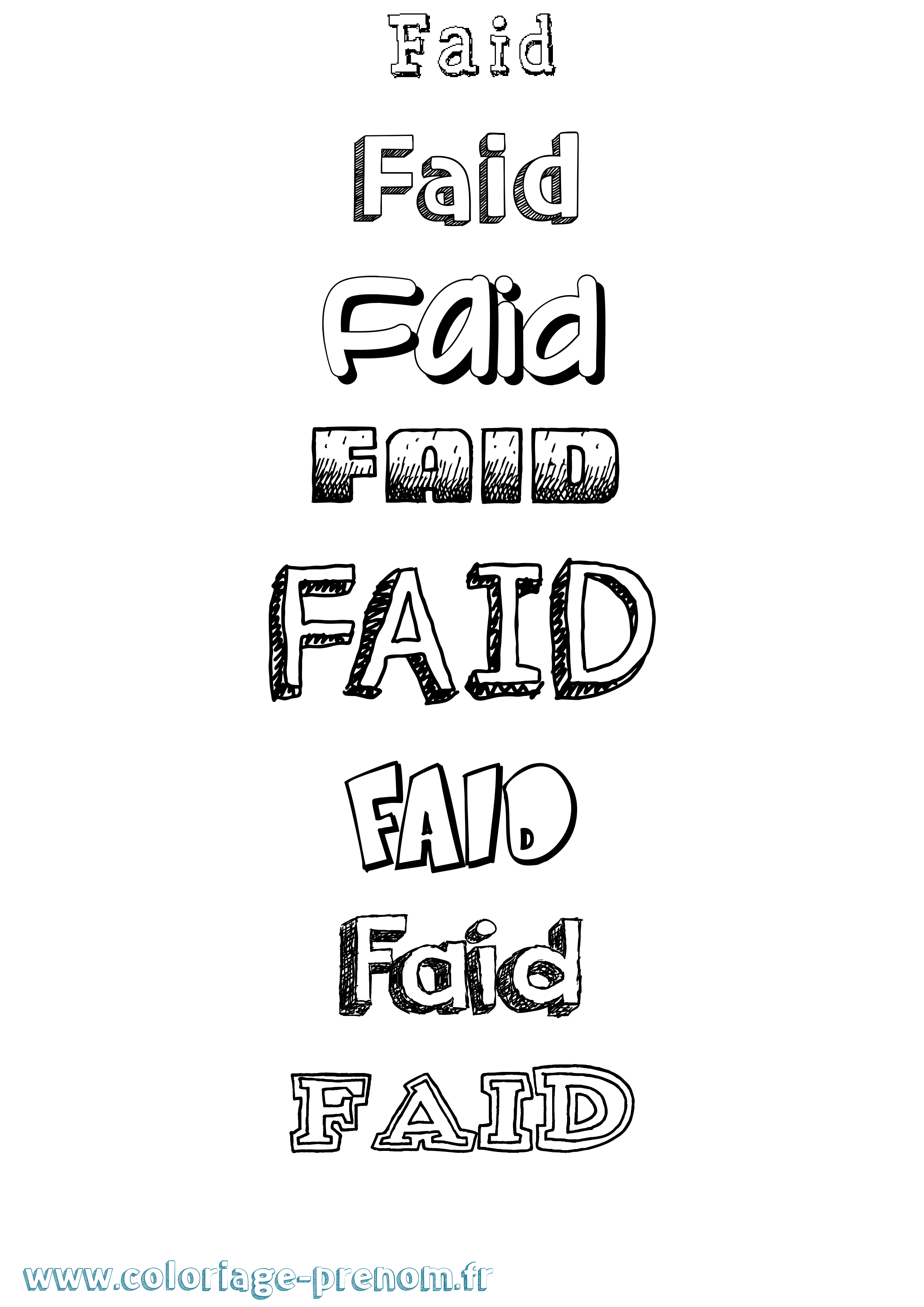 Coloriage Faid Dessiné Coloriage prénom Faid Dessiné
