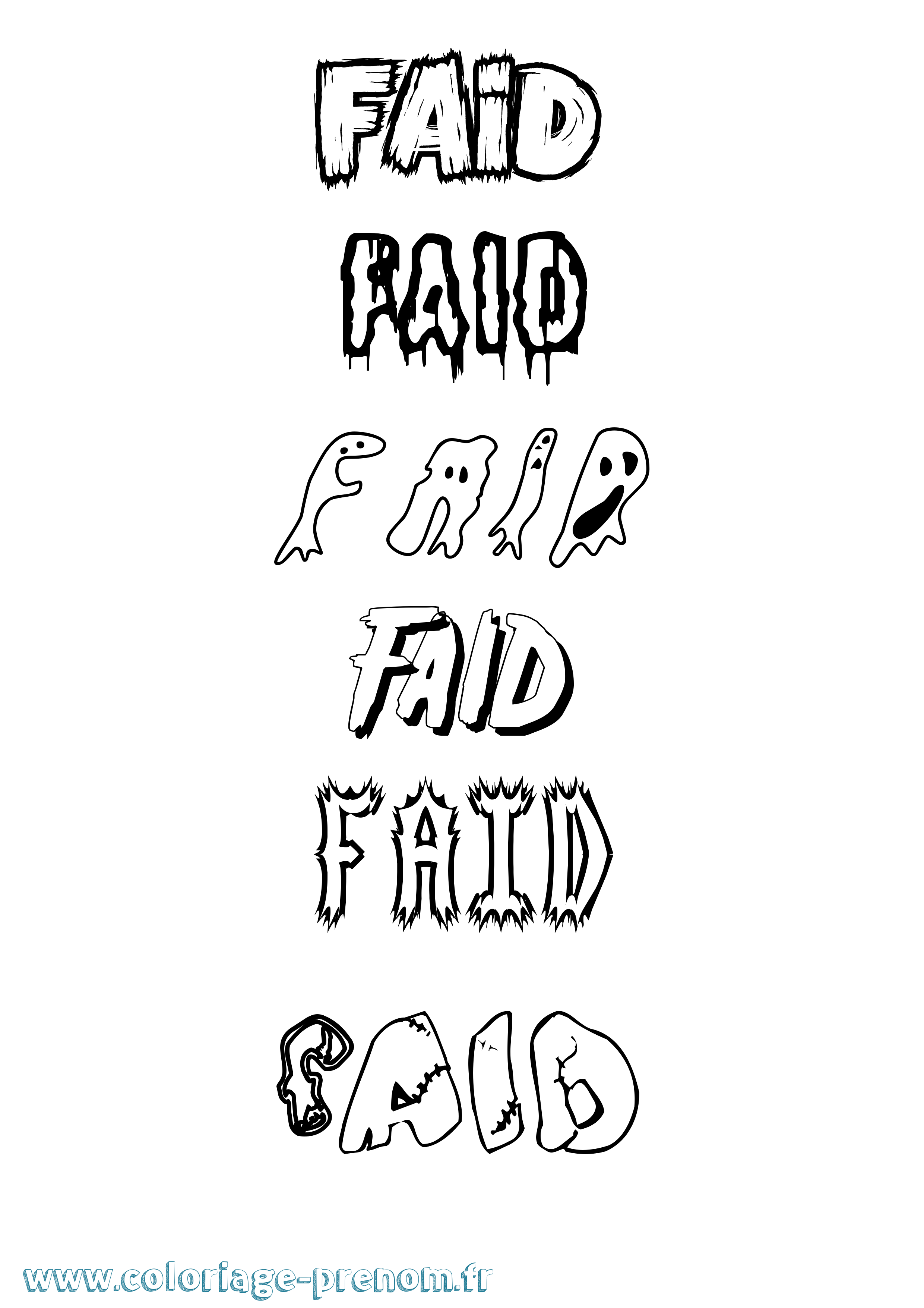 Coloriage Faid Frisson Coloriage prénom Faid Frisson