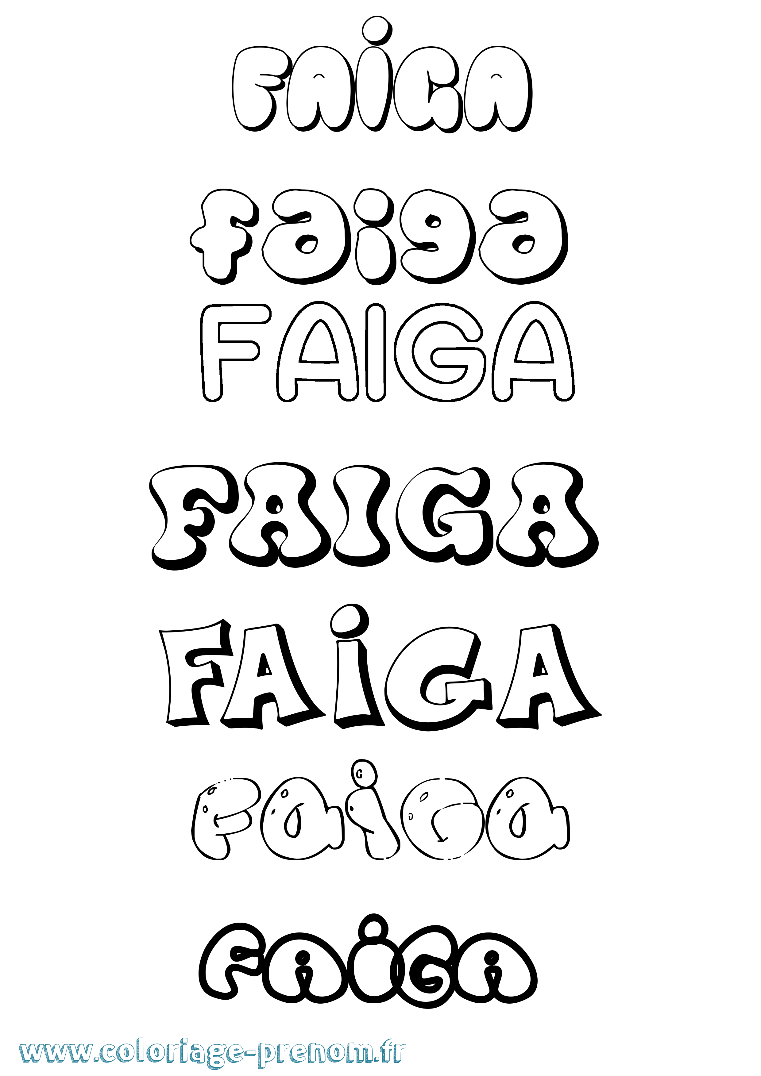 Coloriage Faiga Bubble Coloriage prénom Faiga Bubble