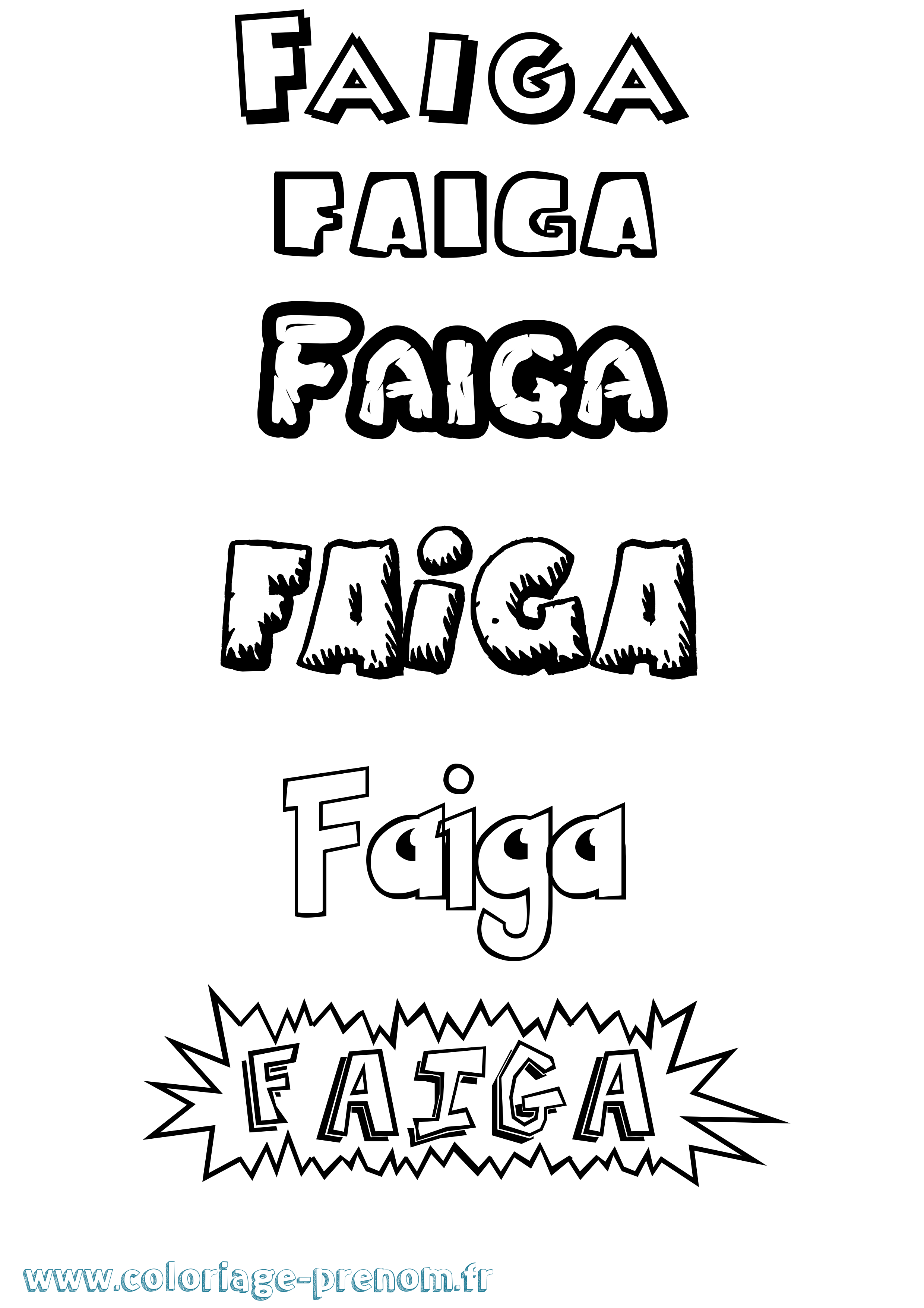 Coloriage Faiga Dessin Animé Coloriage prénom Faiga Dessin Animé
