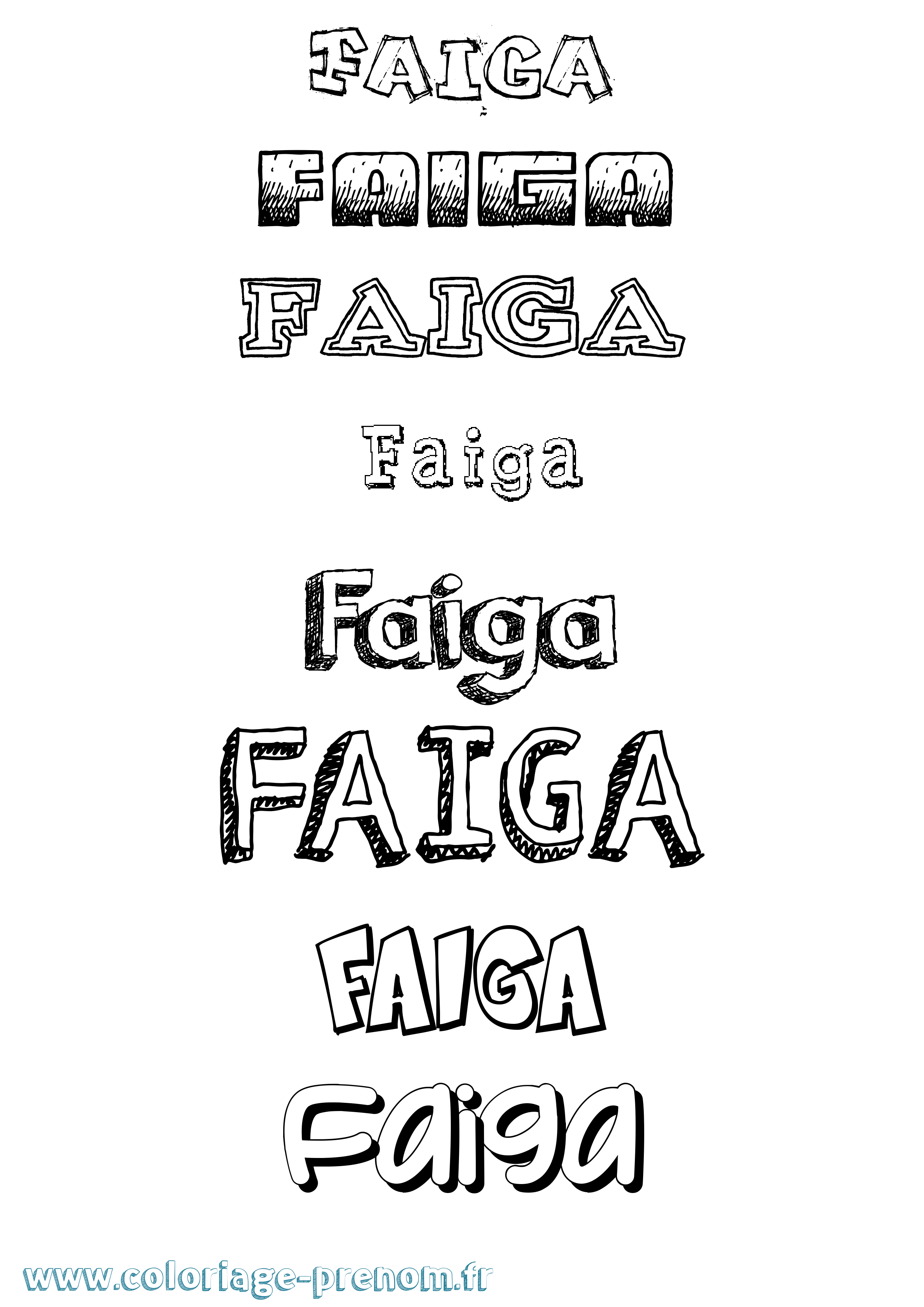 Coloriage Faiga Dessiné Coloriage prénom Faiga Dessiné