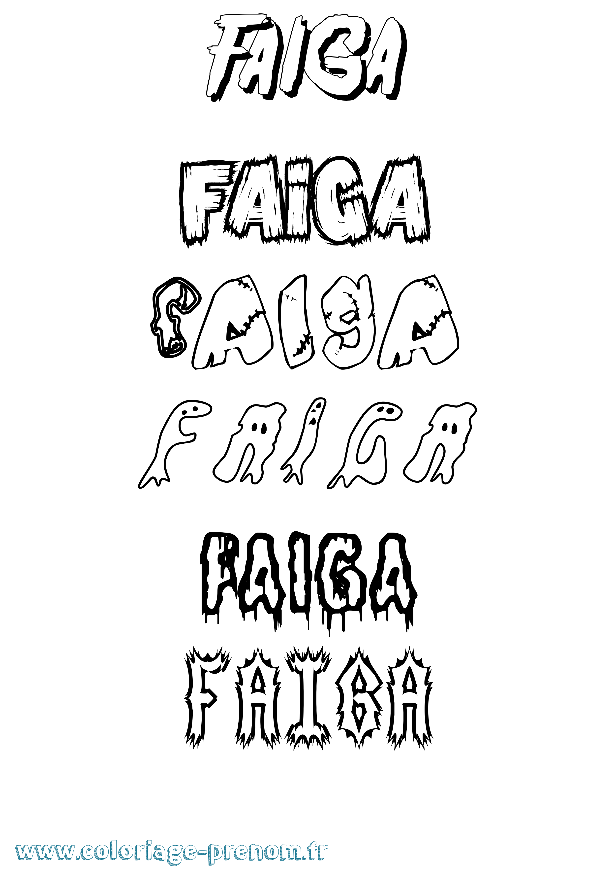 Coloriage Faiga Frisson Coloriage prénom Faiga Frisson