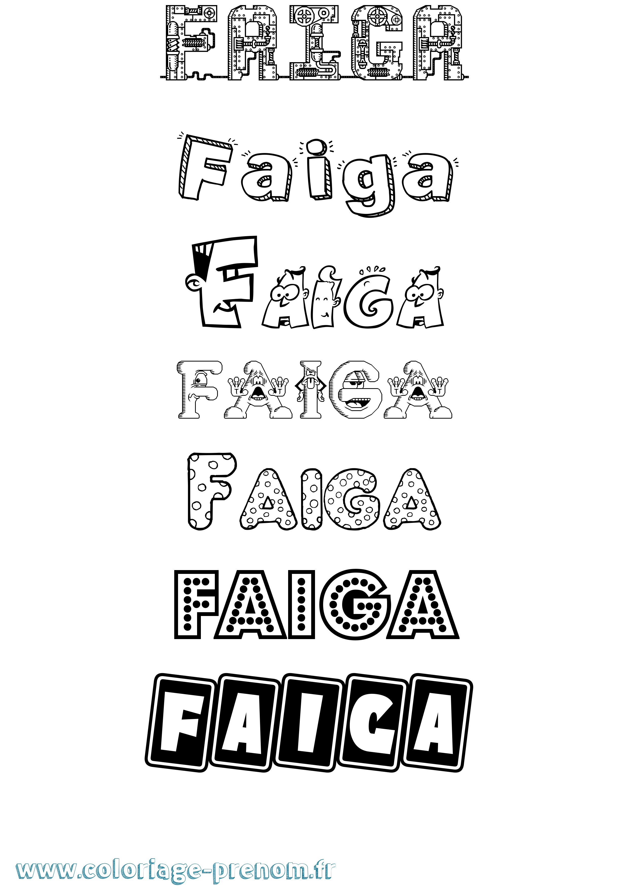 Coloriage Faiga Fun Coloriage prénom Faiga Fun