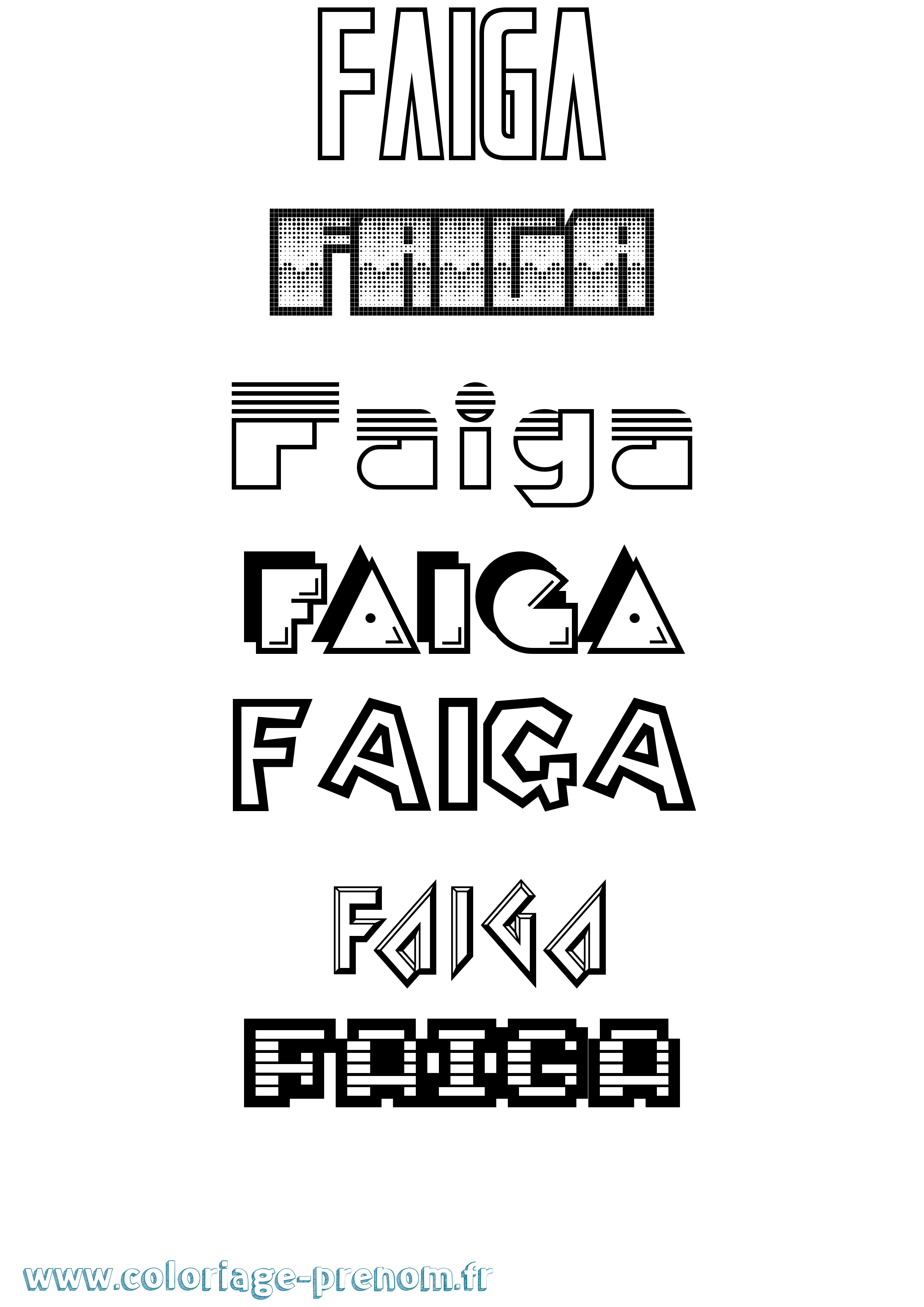 Coloriage Faiga Jeux Vidéos Coloriage prénom Faiga Jeux Vidéos