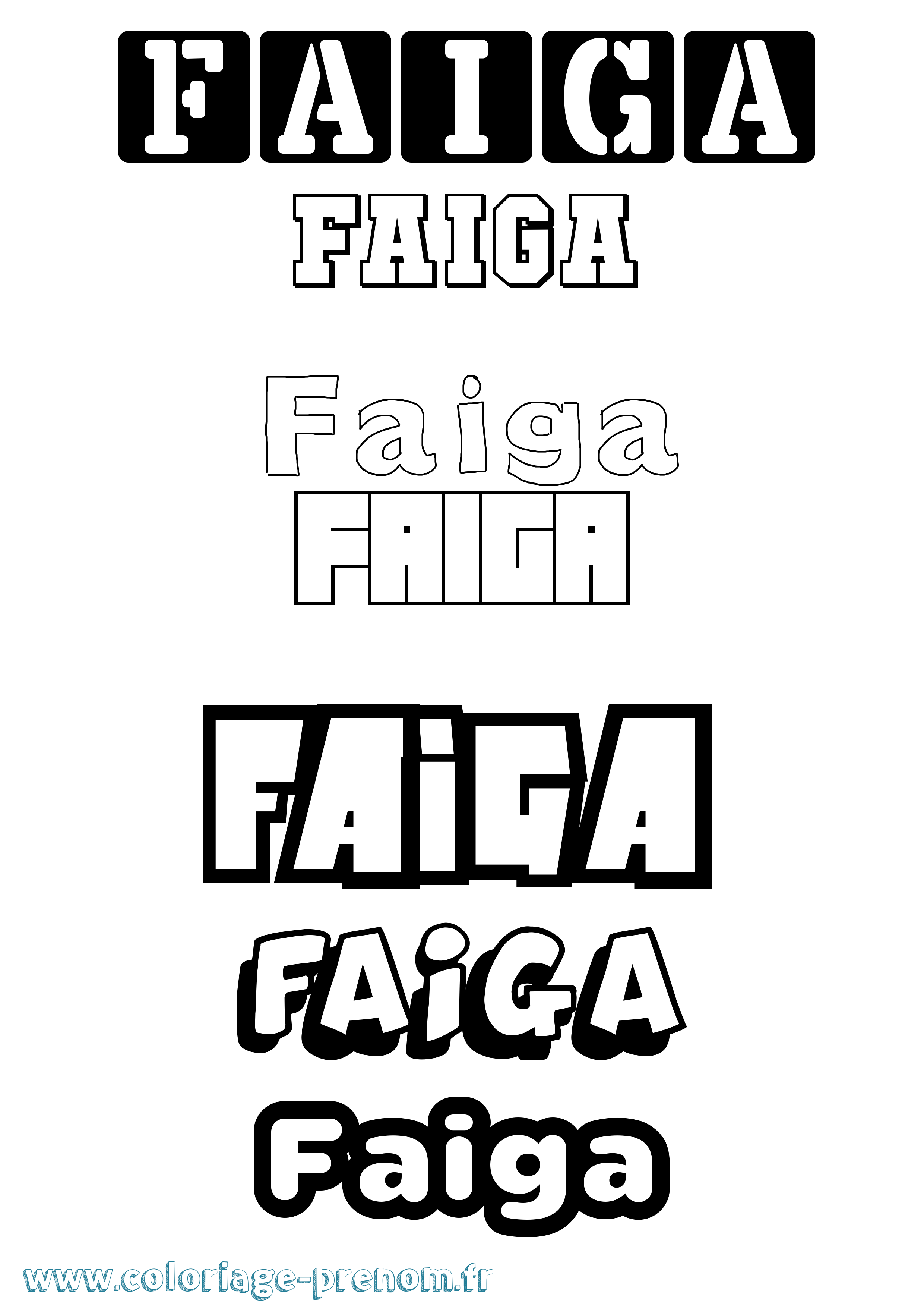 Coloriage Faiga Simple Coloriage prénom Faiga Simple