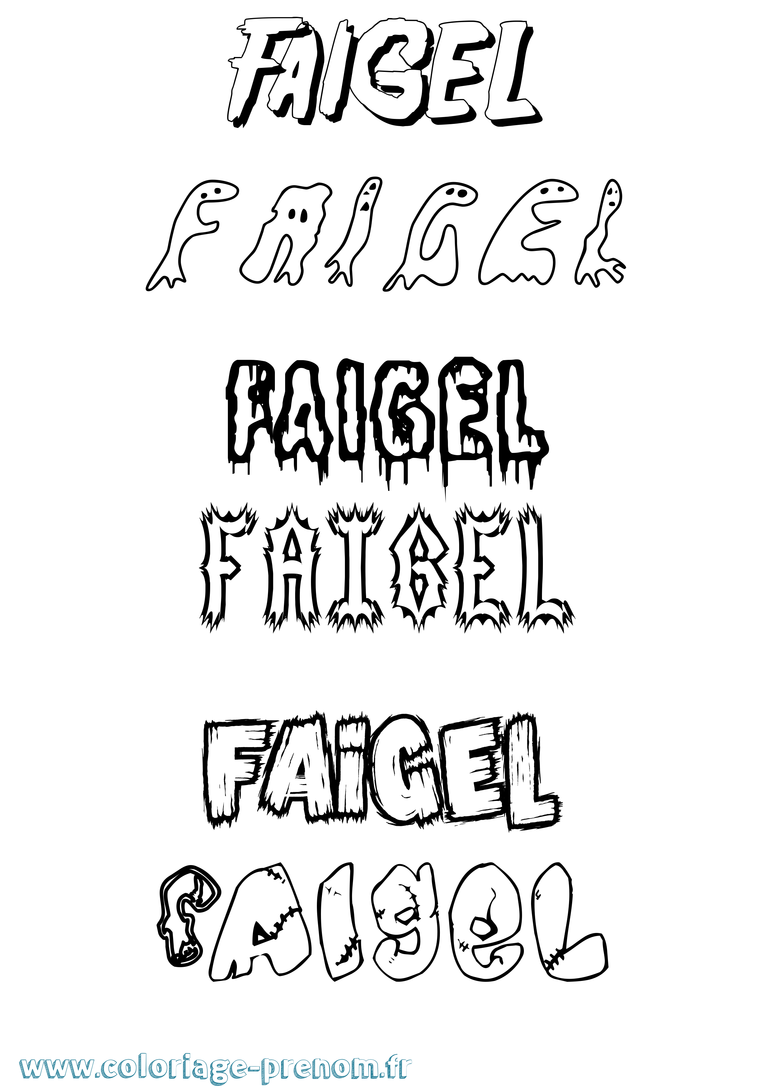 Coloriage prénom Faigel Frisson