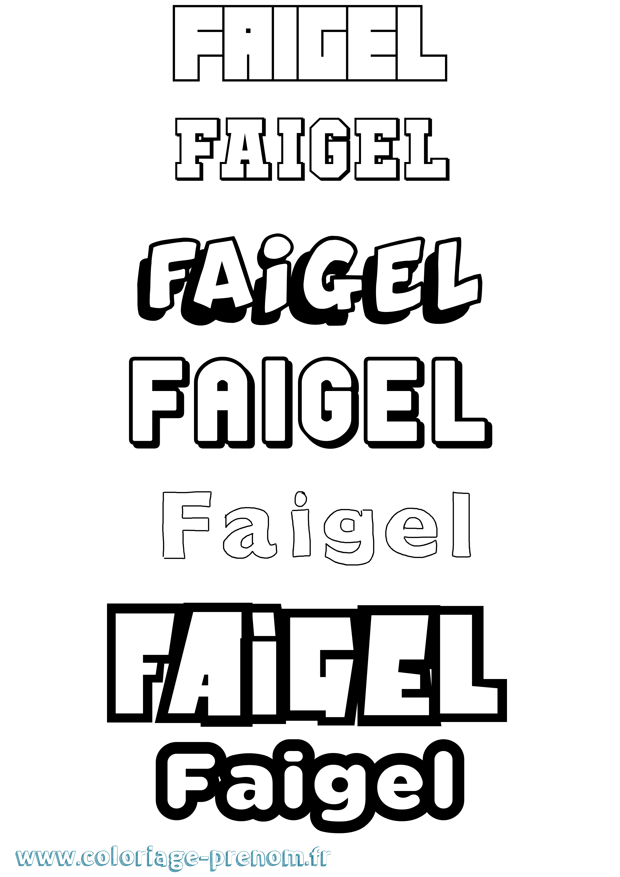 Coloriage prénom Faigel Simple