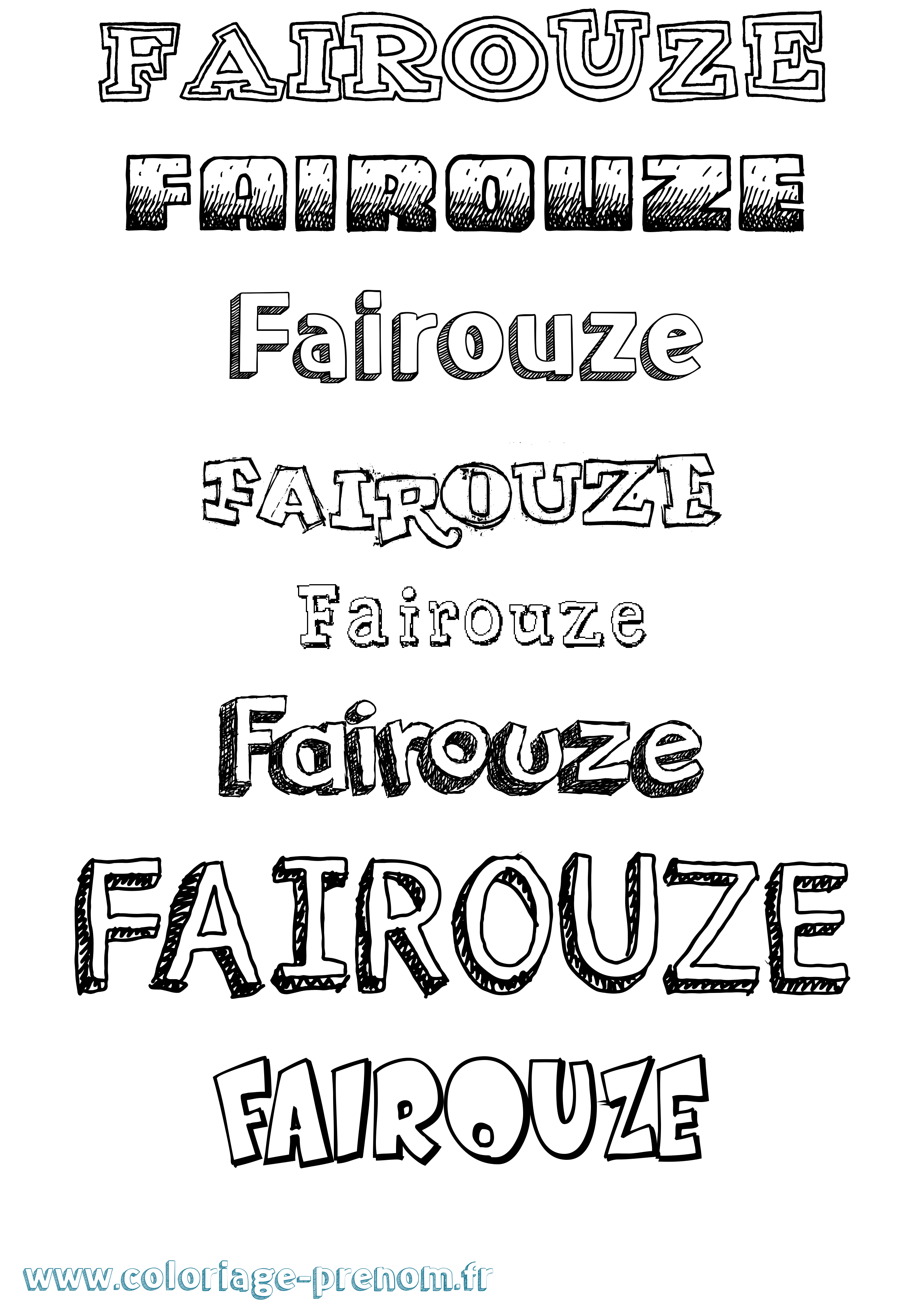 Coloriage Fairouze Dessiné Coloriage prénom Fairouze Dessiné