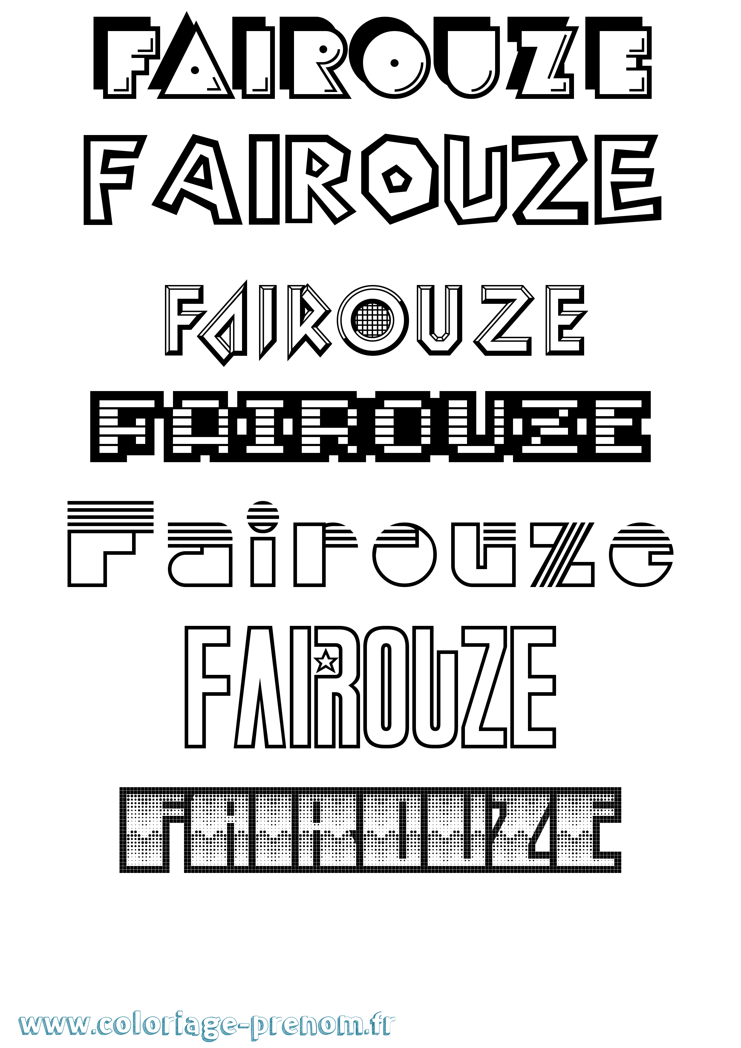 Coloriage Fairouze Jeux Vidéos Coloriage prénom Fairouze Jeux Vidéos
