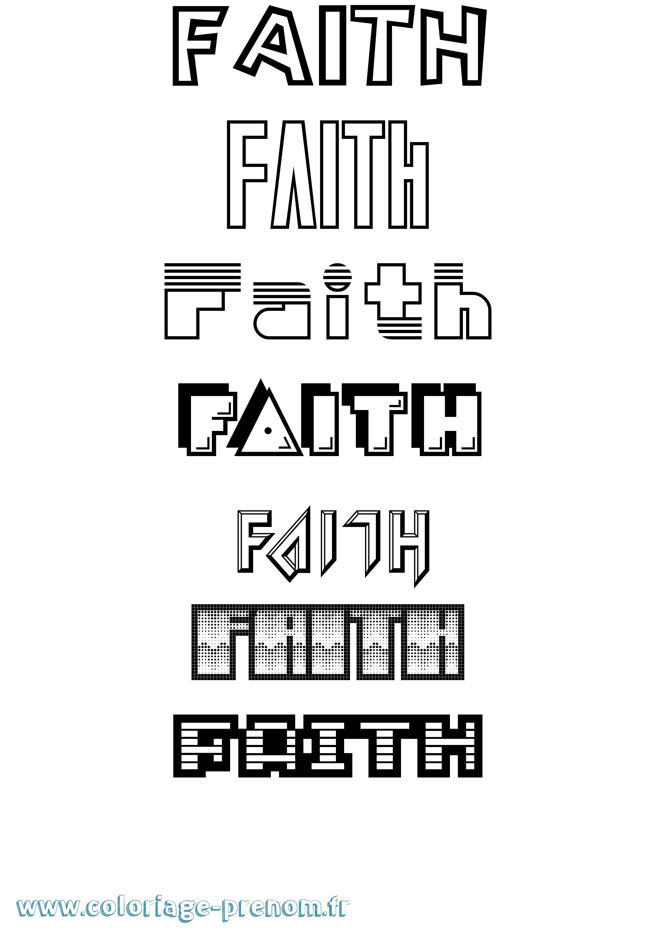 Coloriage prénom Faith