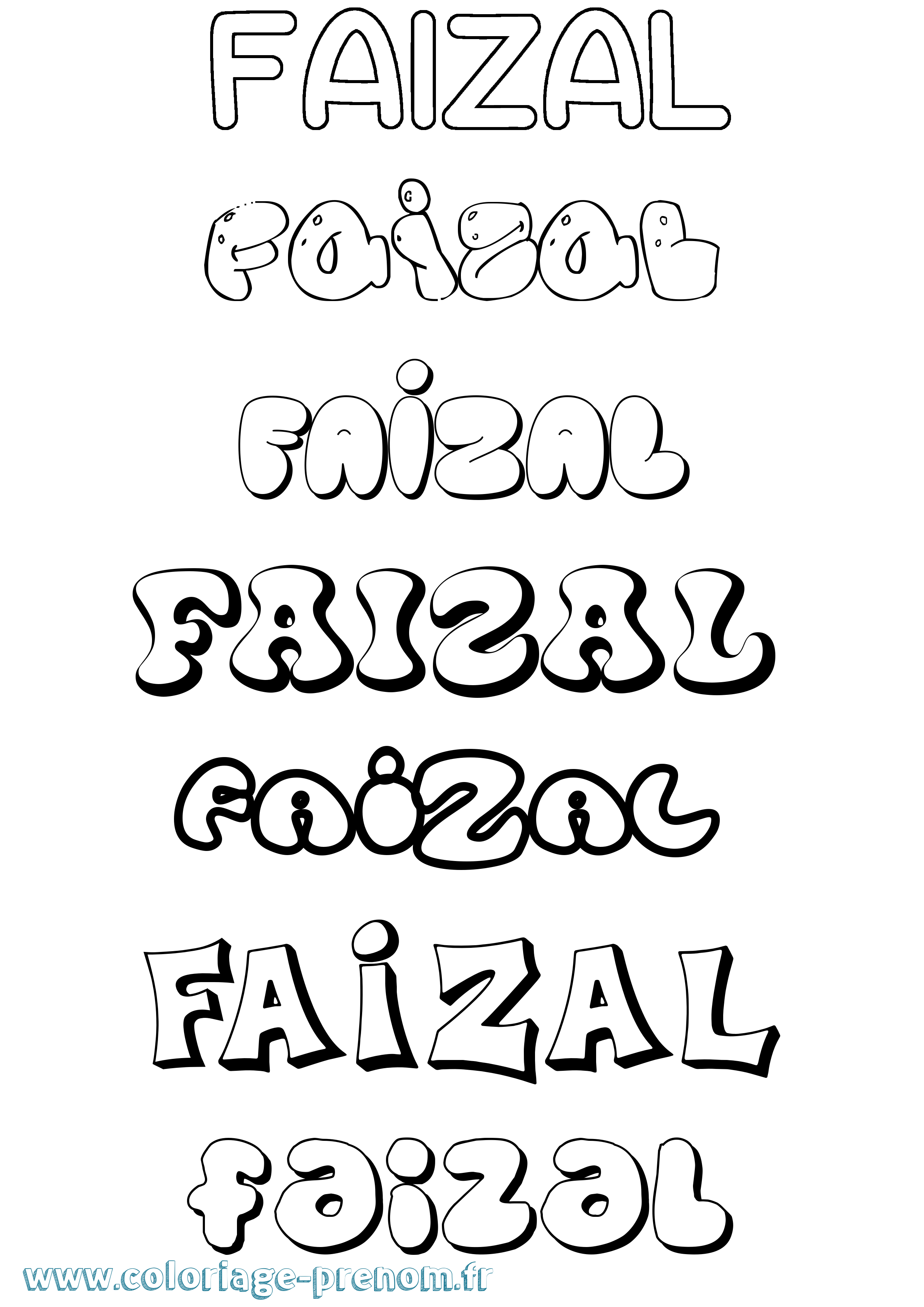 Coloriage Faizal Bubble Coloriage prénom Faizal Bubble