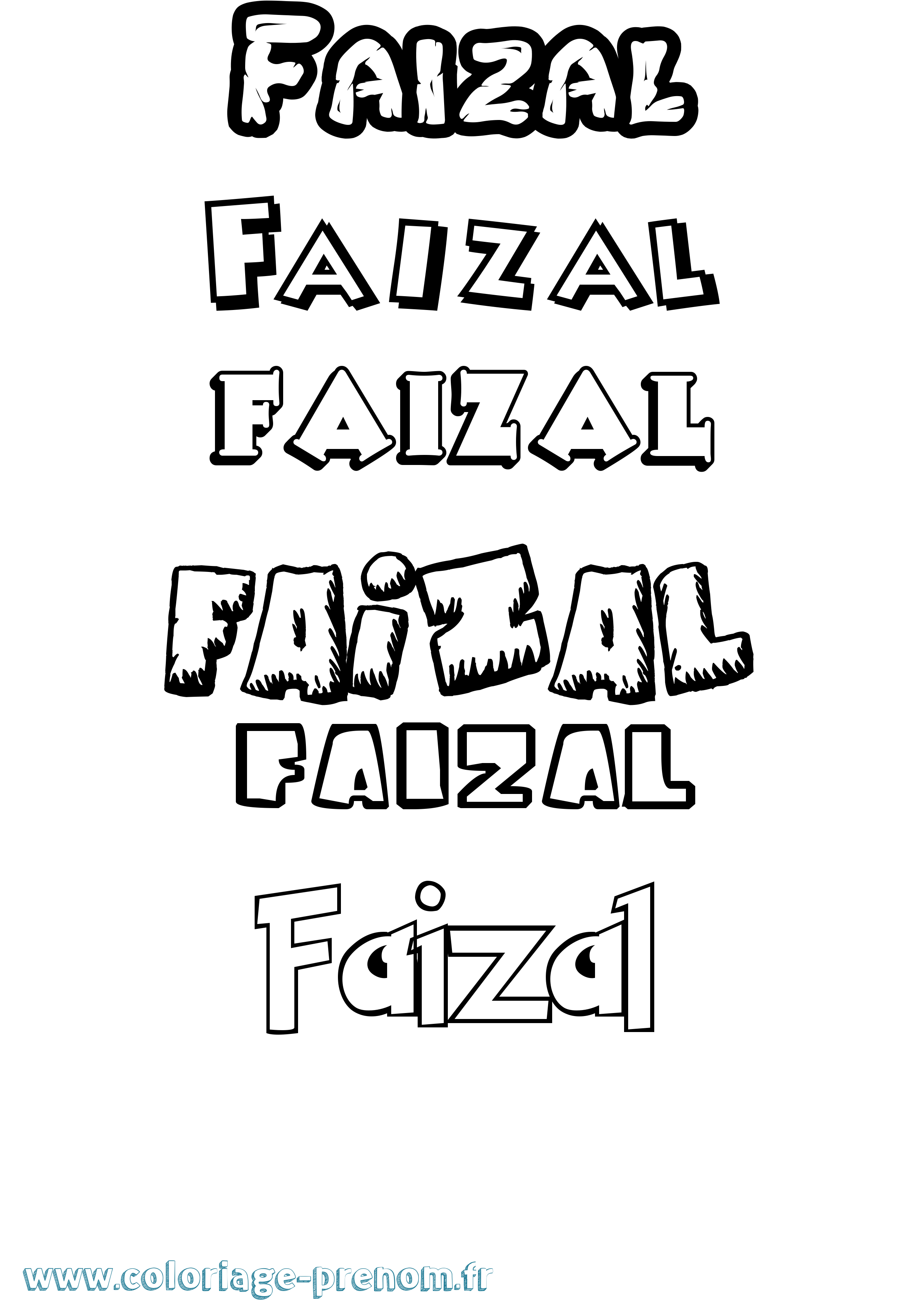 Coloriage Faizal Dessin Animé Coloriage prénom Faizal Dessin Animé