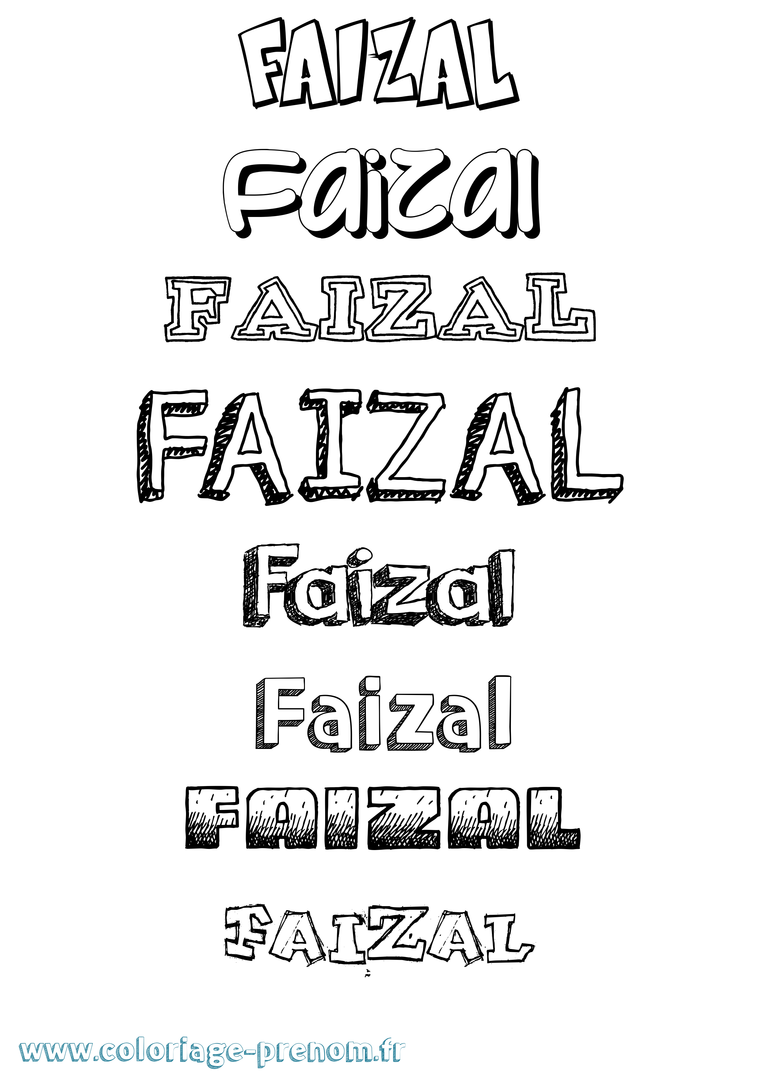 Coloriage Faizal Dessiné Coloriage prénom Faizal Dessiné