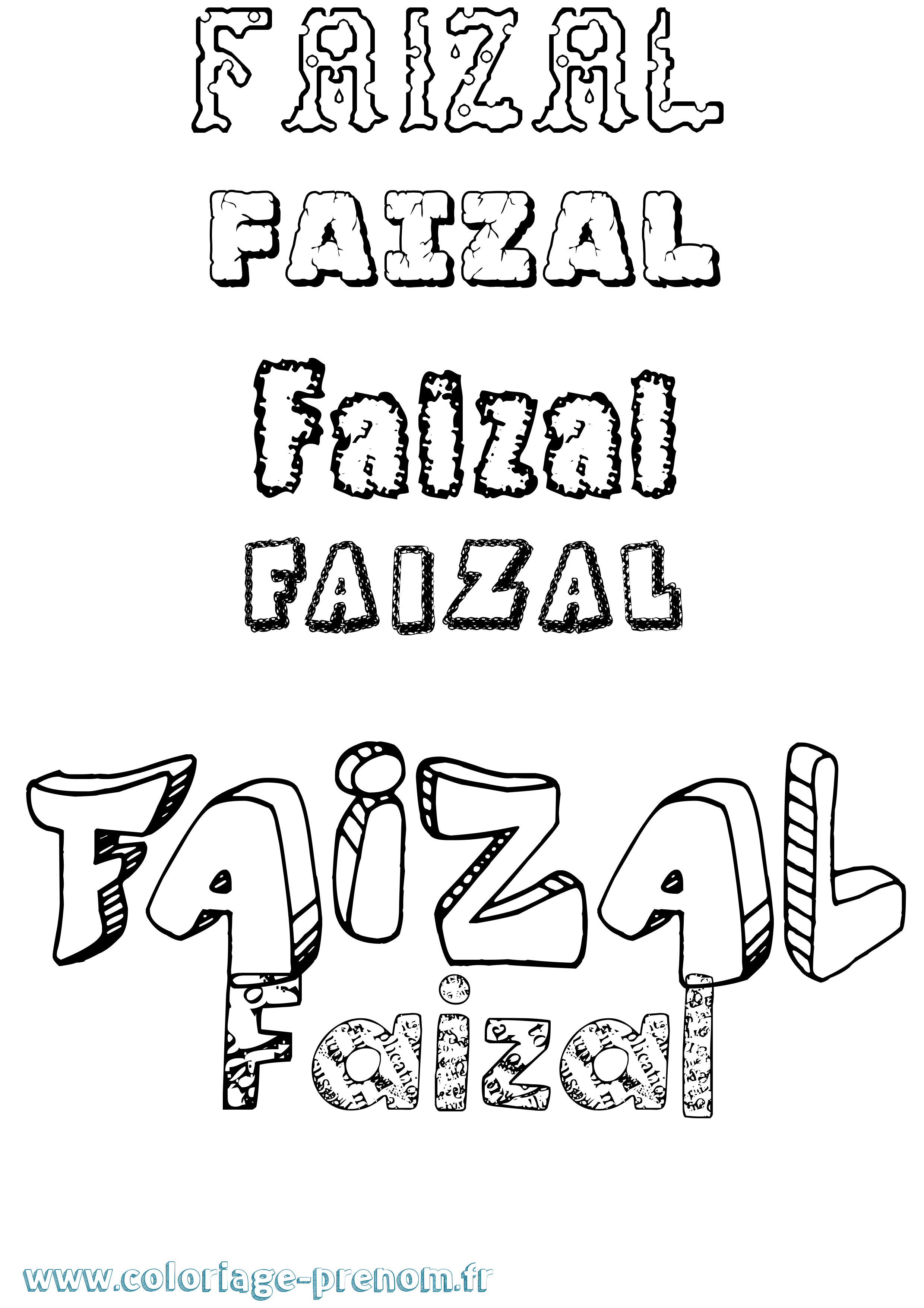 Coloriage Faizal Destructuré Coloriage prénom Faizal Destructuré