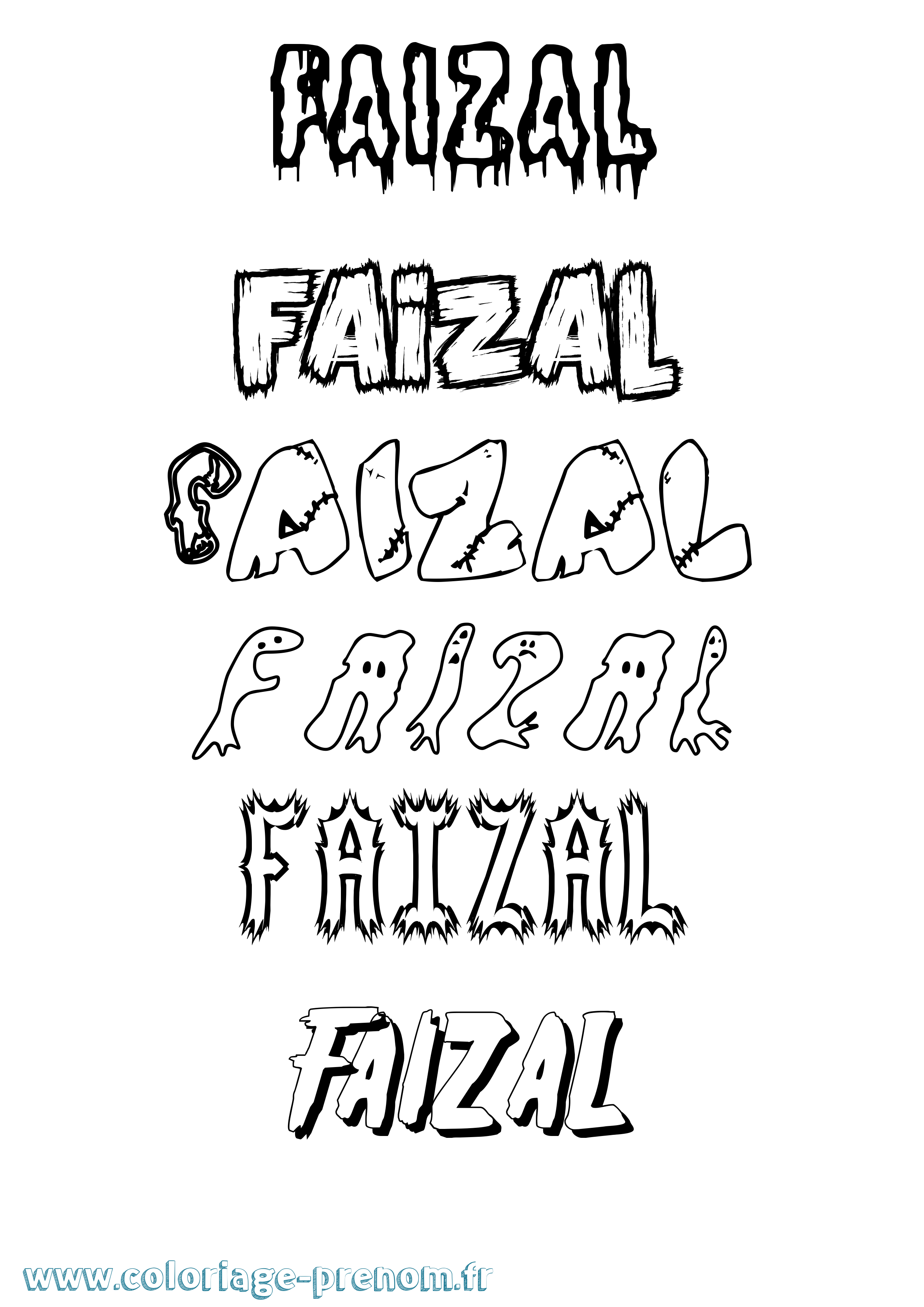 Coloriage Faizal Frisson Coloriage prénom Faizal Frisson