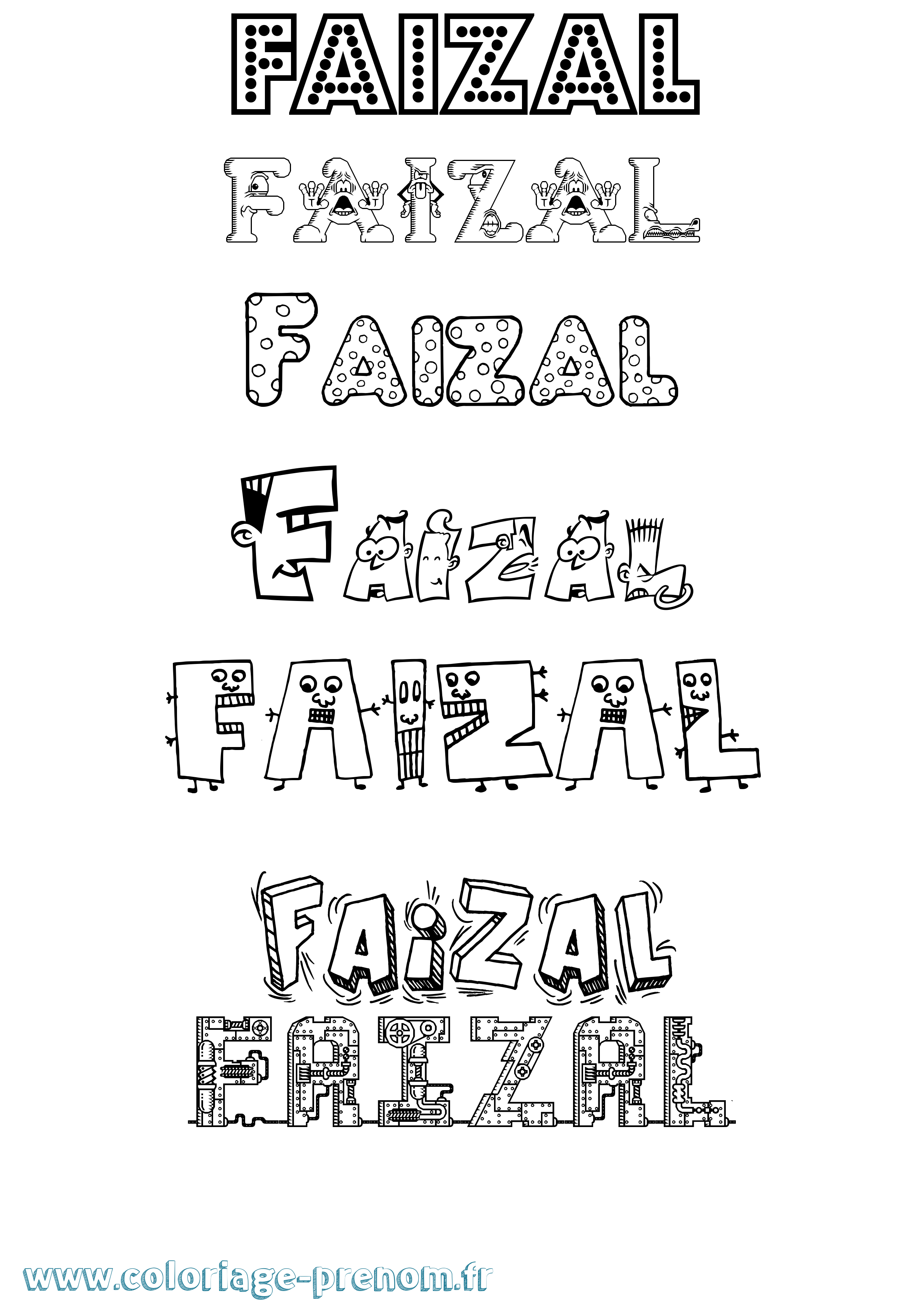 Coloriage Faizal Fun Coloriage prénom Faizal Fun