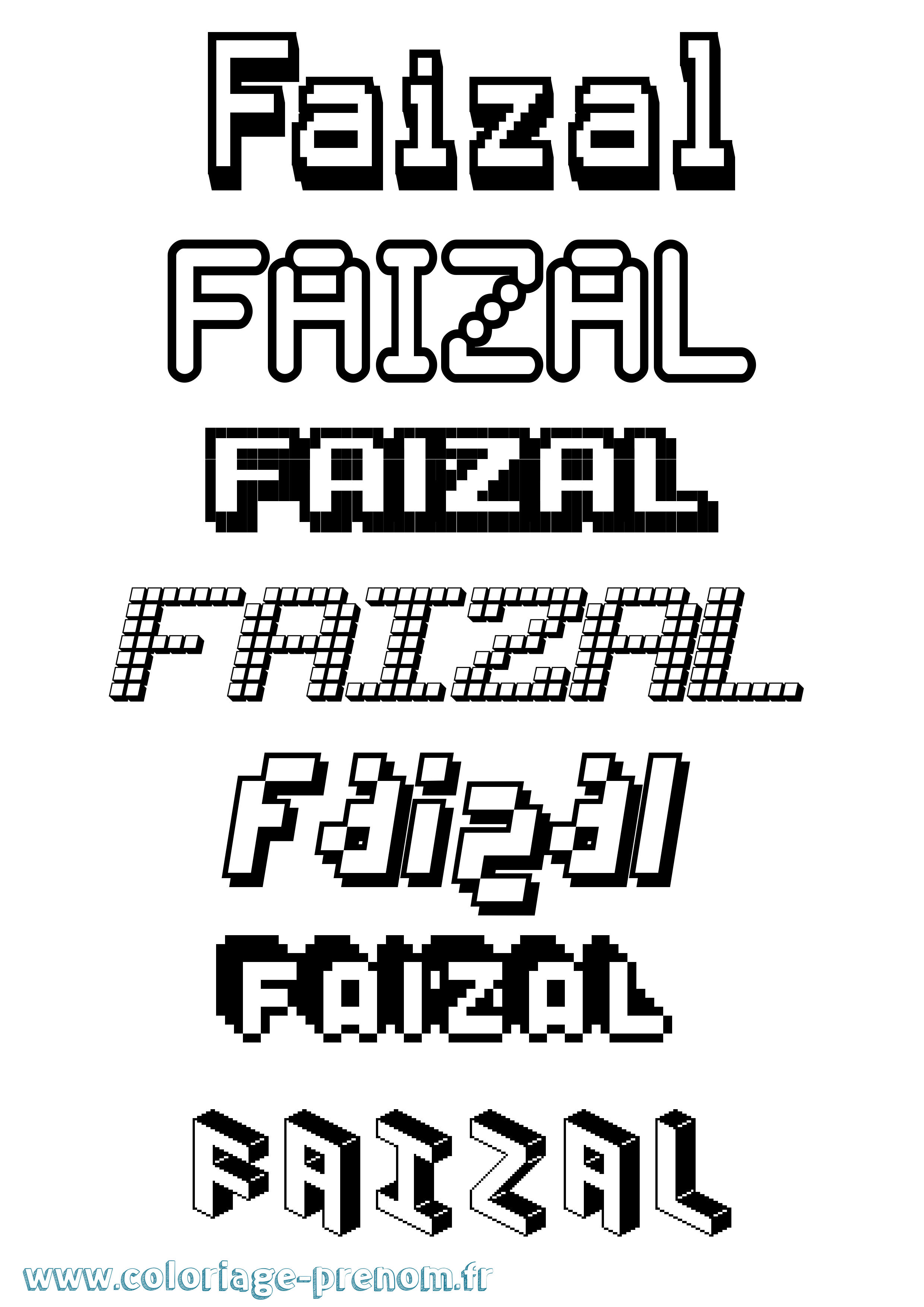 Coloriage Faizal Pixel Coloriage prénom Faizal Pixel