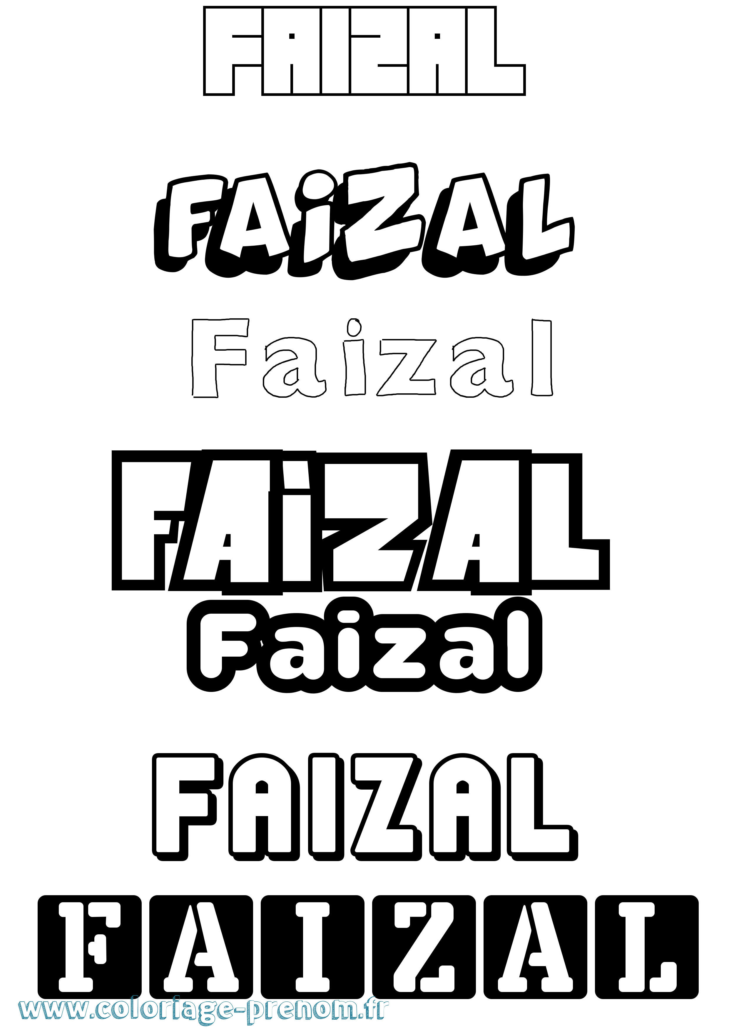 Coloriage Faizal Simple Coloriage prénom Faizal Simple
