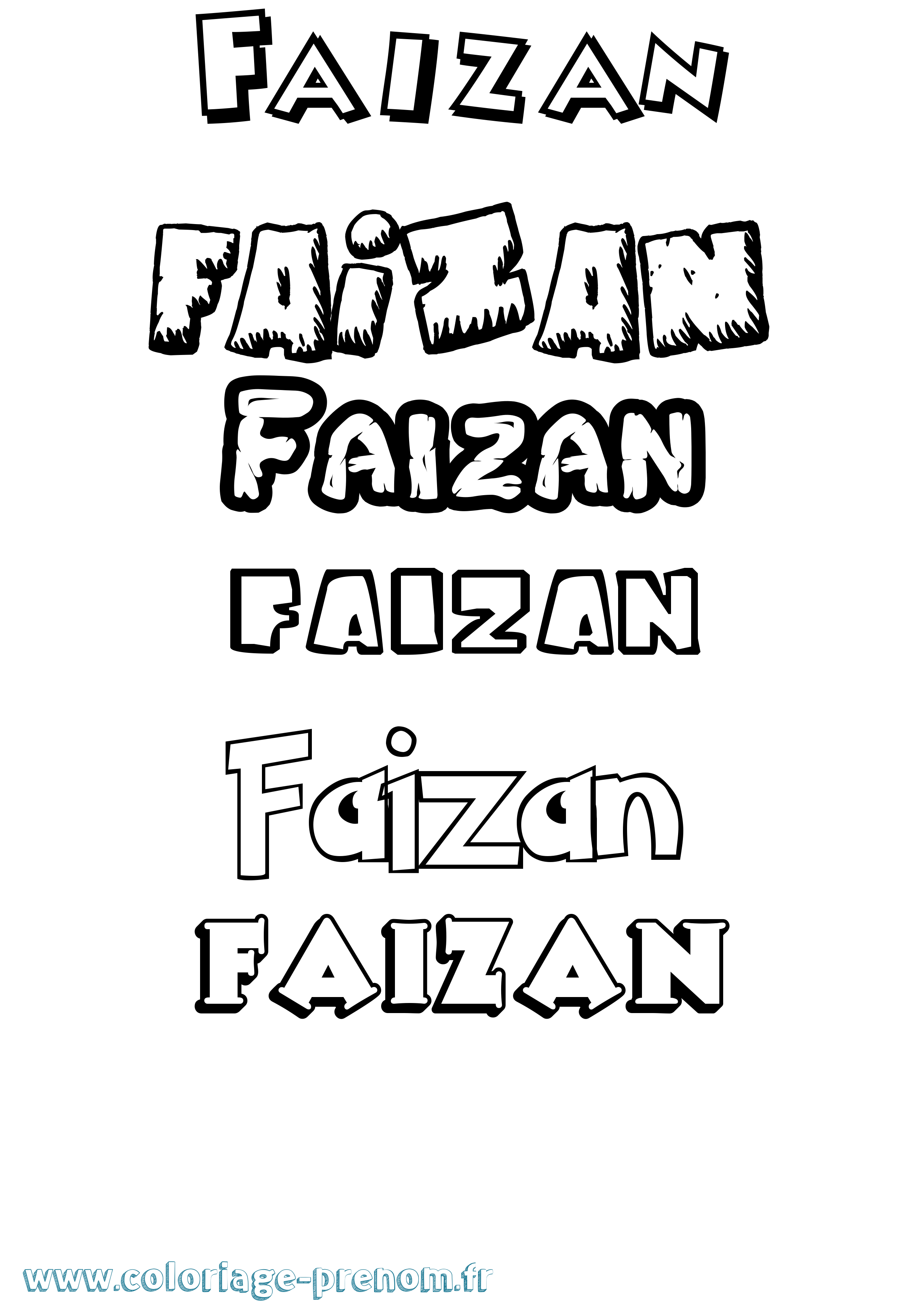 Coloriage Faizan Dessin Animé Coloriage prénom Faizan Dessin Animé