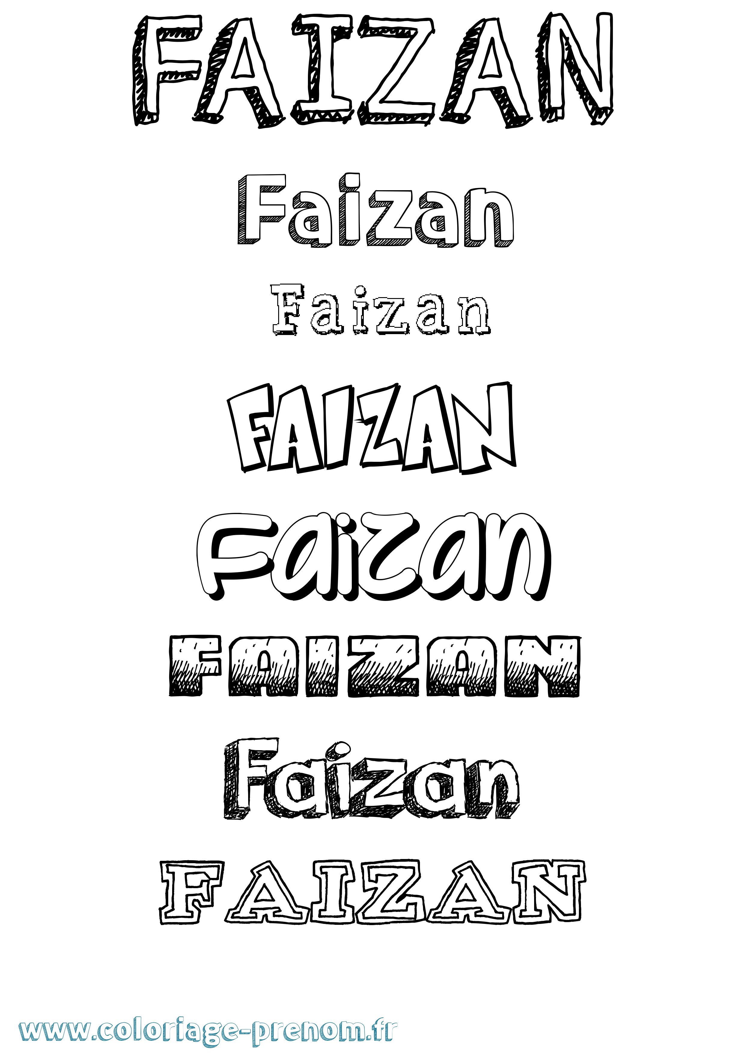 Coloriage Faizan Dessiné Coloriage prénom Faizan Dessiné