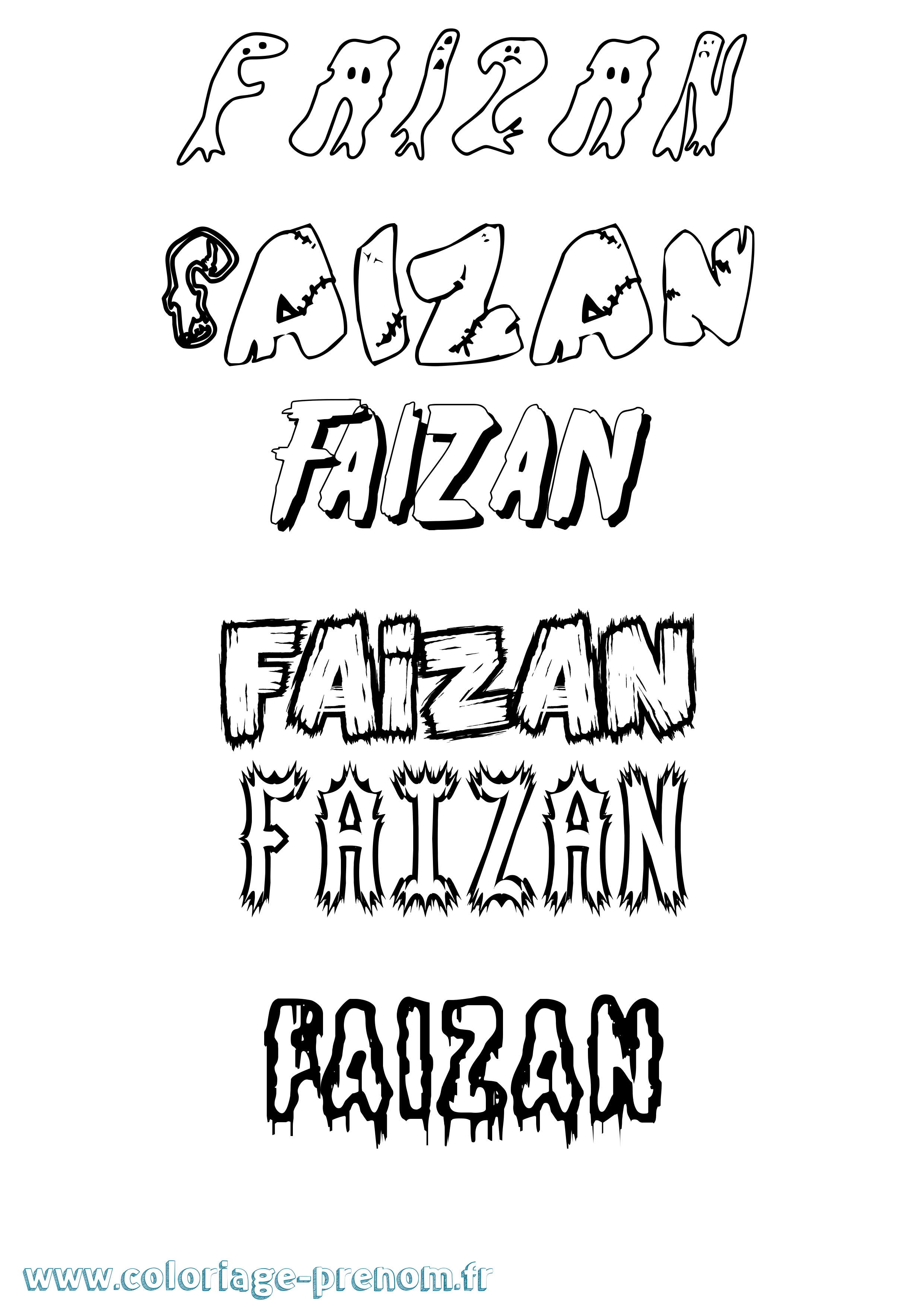 Coloriage Faizan Frisson Coloriage prénom Faizan Frisson