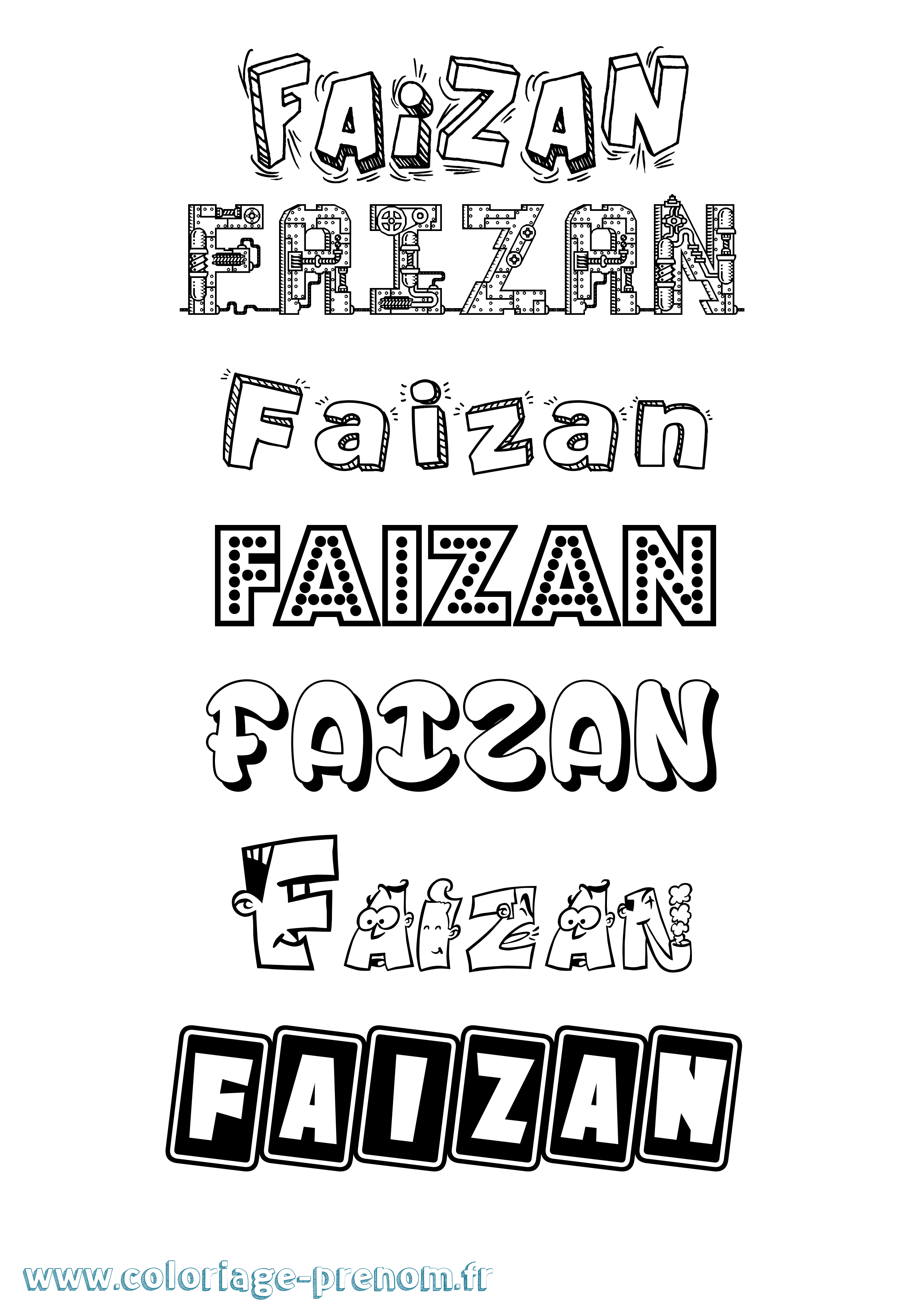 Coloriage Faizan Fun Coloriage prénom Faizan Fun