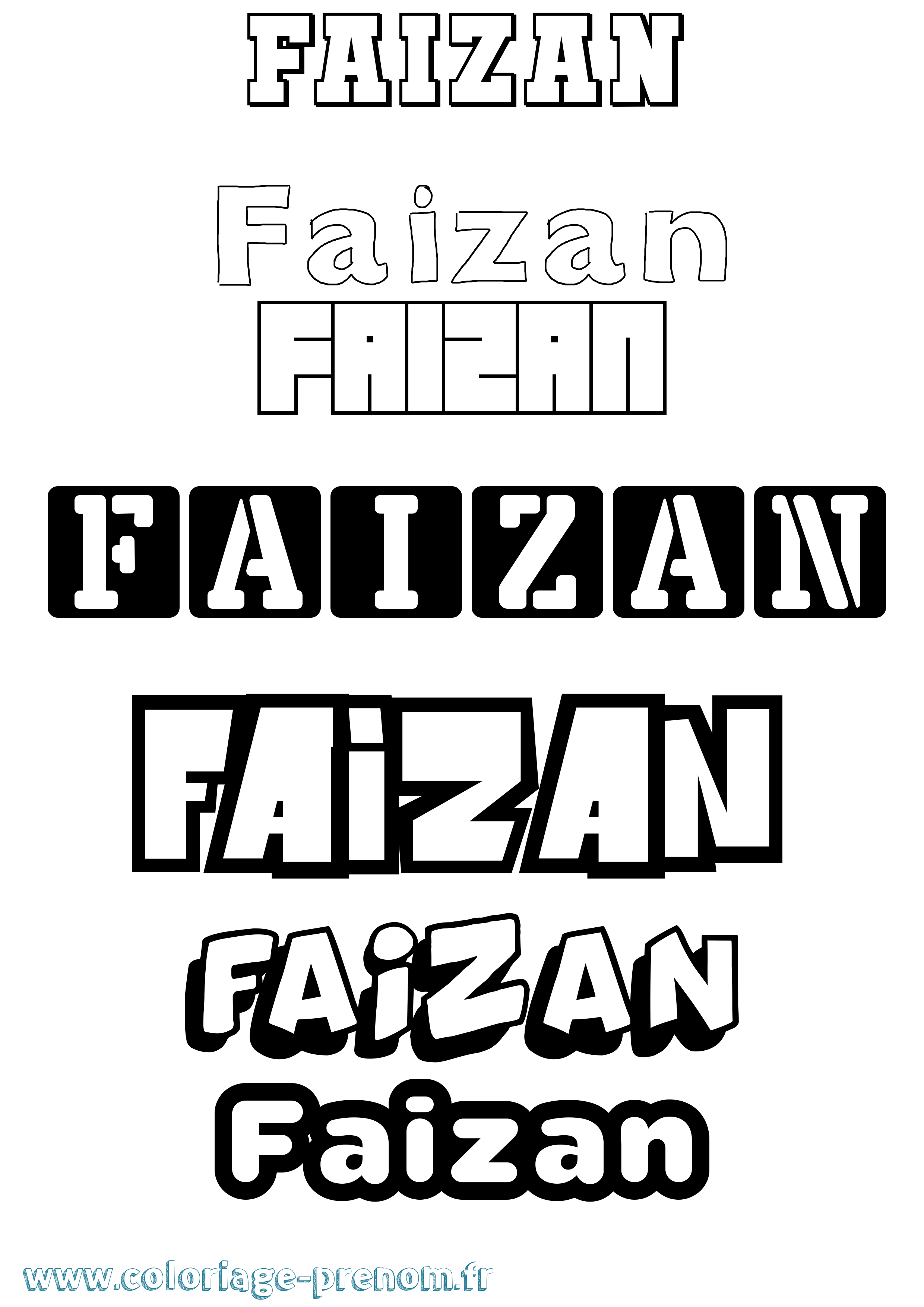 Coloriage Faizan Simple Coloriage prénom Faizan Simple
