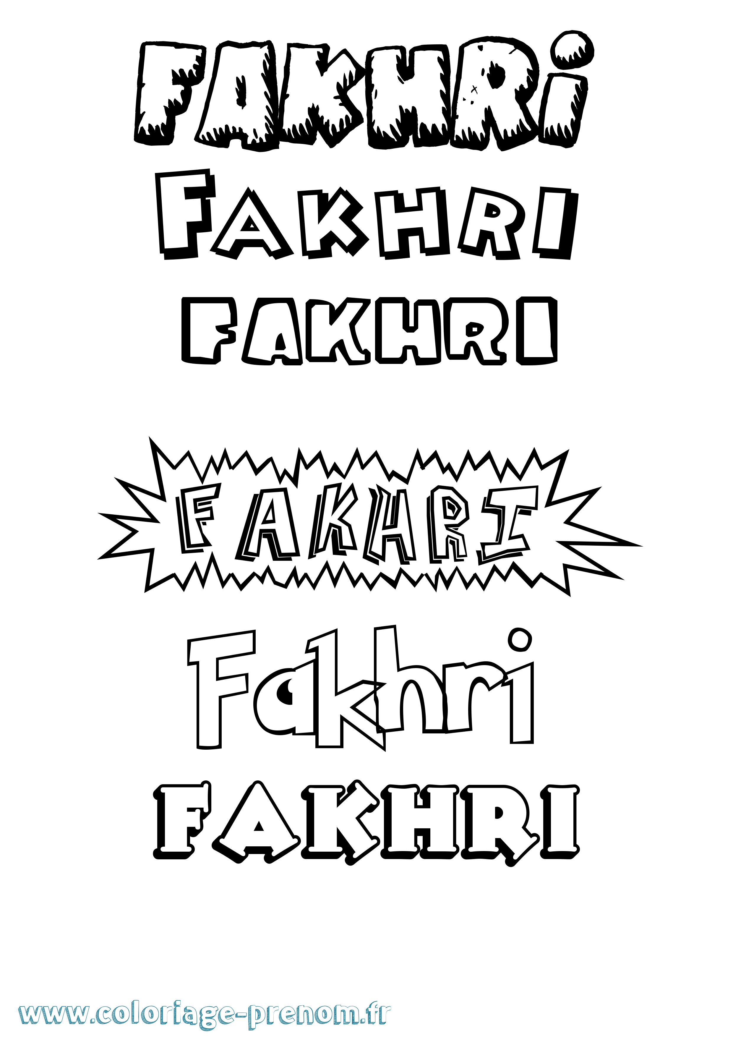 Coloriage Fakhri Dessin Animé Coloriage prénom Fakhri Dessin Animé