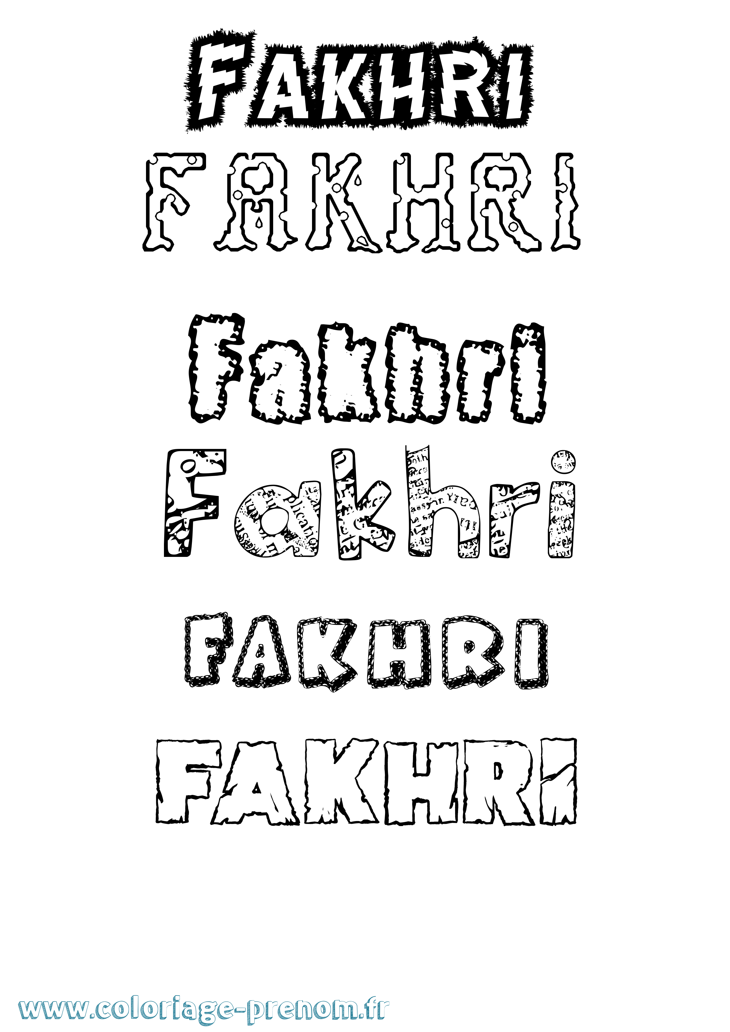 Coloriage Fakhri Destructuré Coloriage prénom Fakhri Destructuré