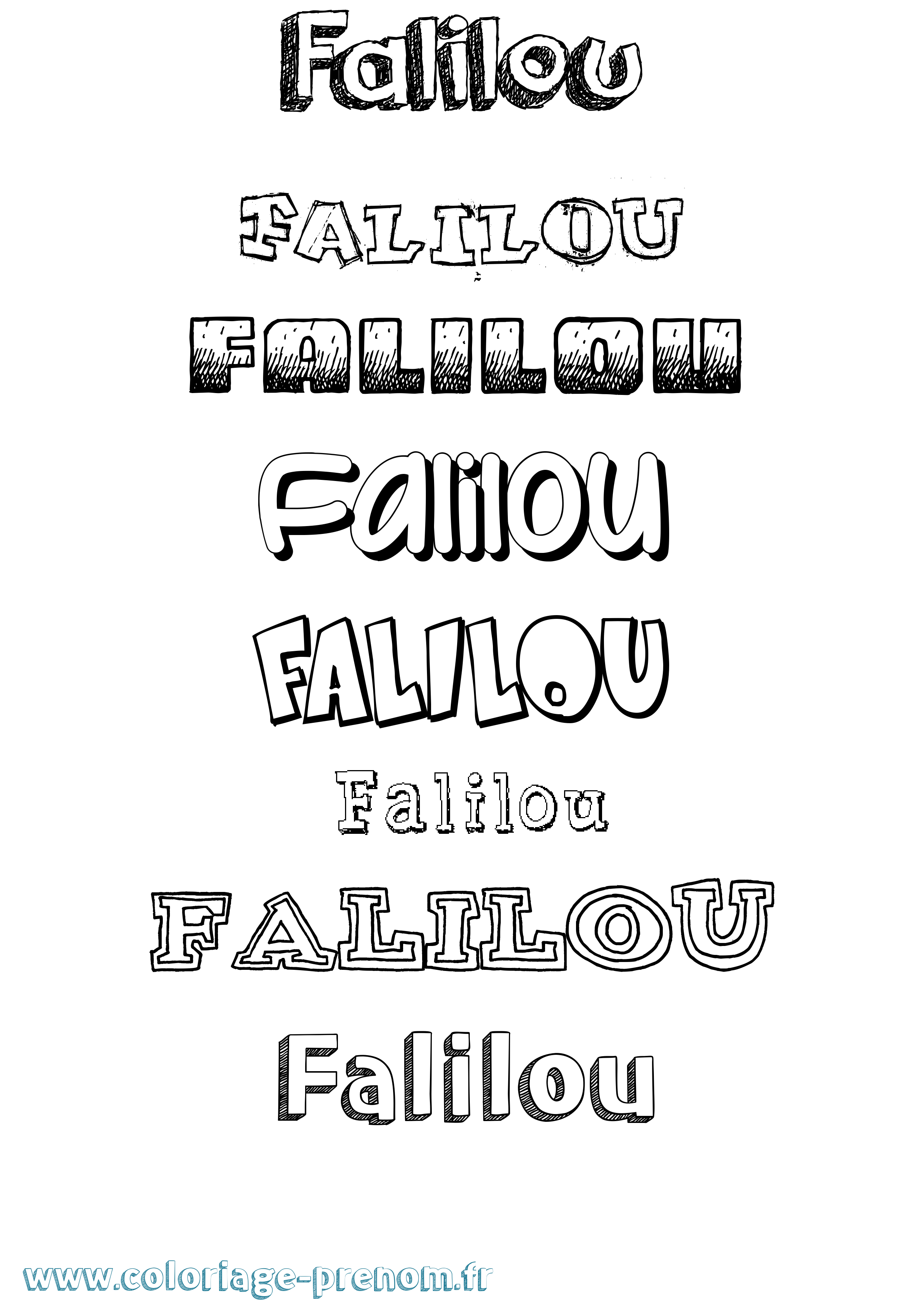 Coloriage prénom Falilou Dessiné