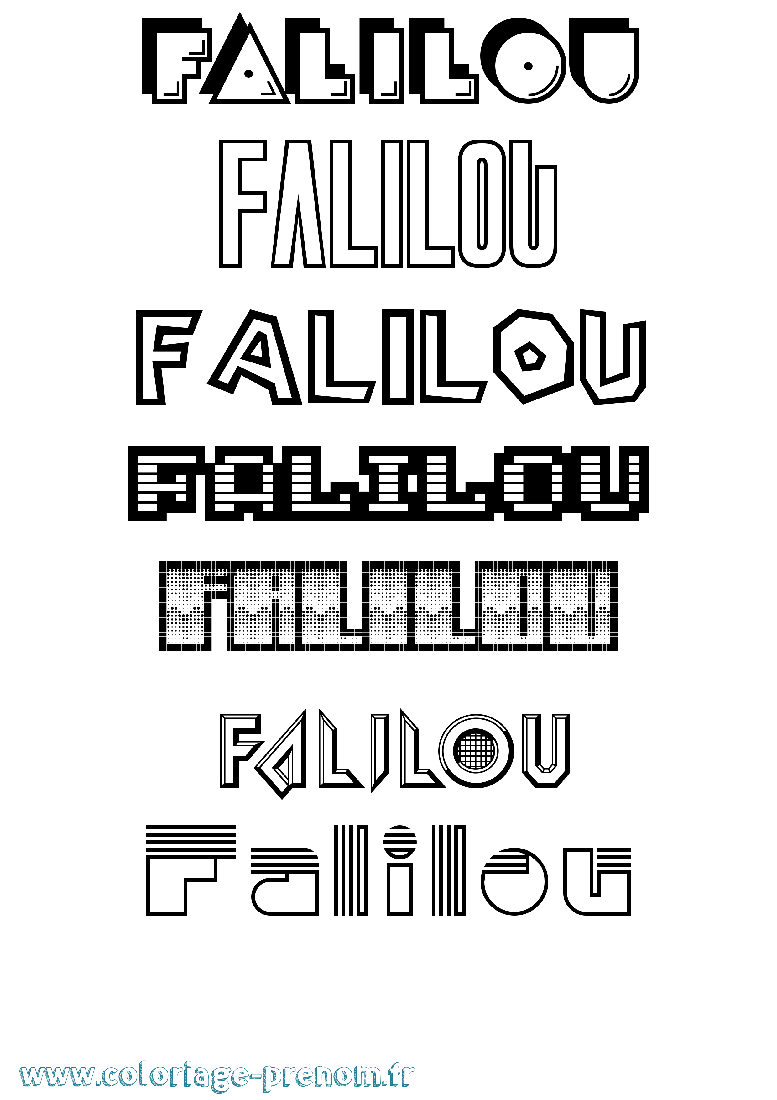 Coloriage prénom Falilou Jeux Vidéos