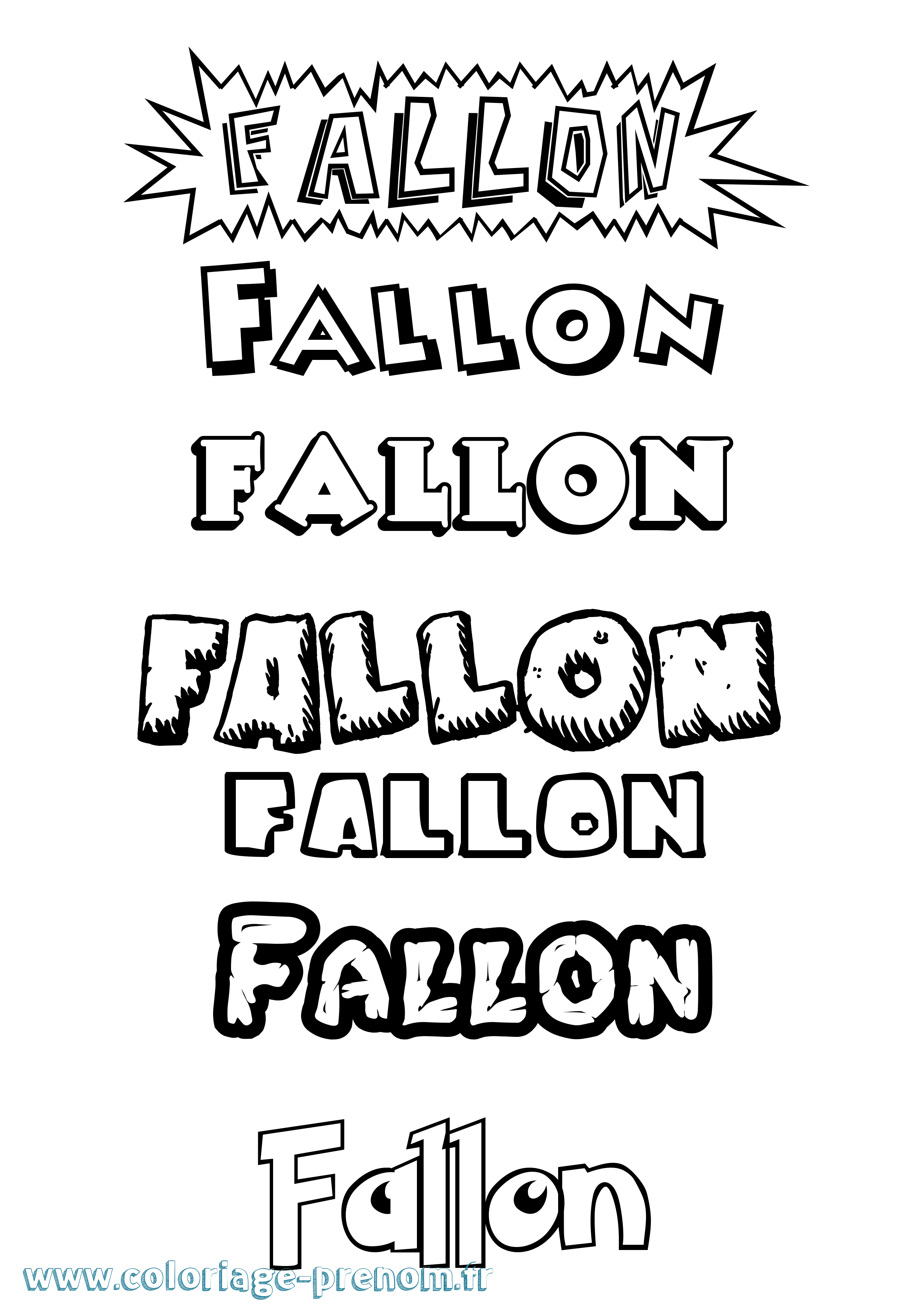 Coloriage Fallon Dessin Animé Coloriage prénom Fallon Dessin Animé