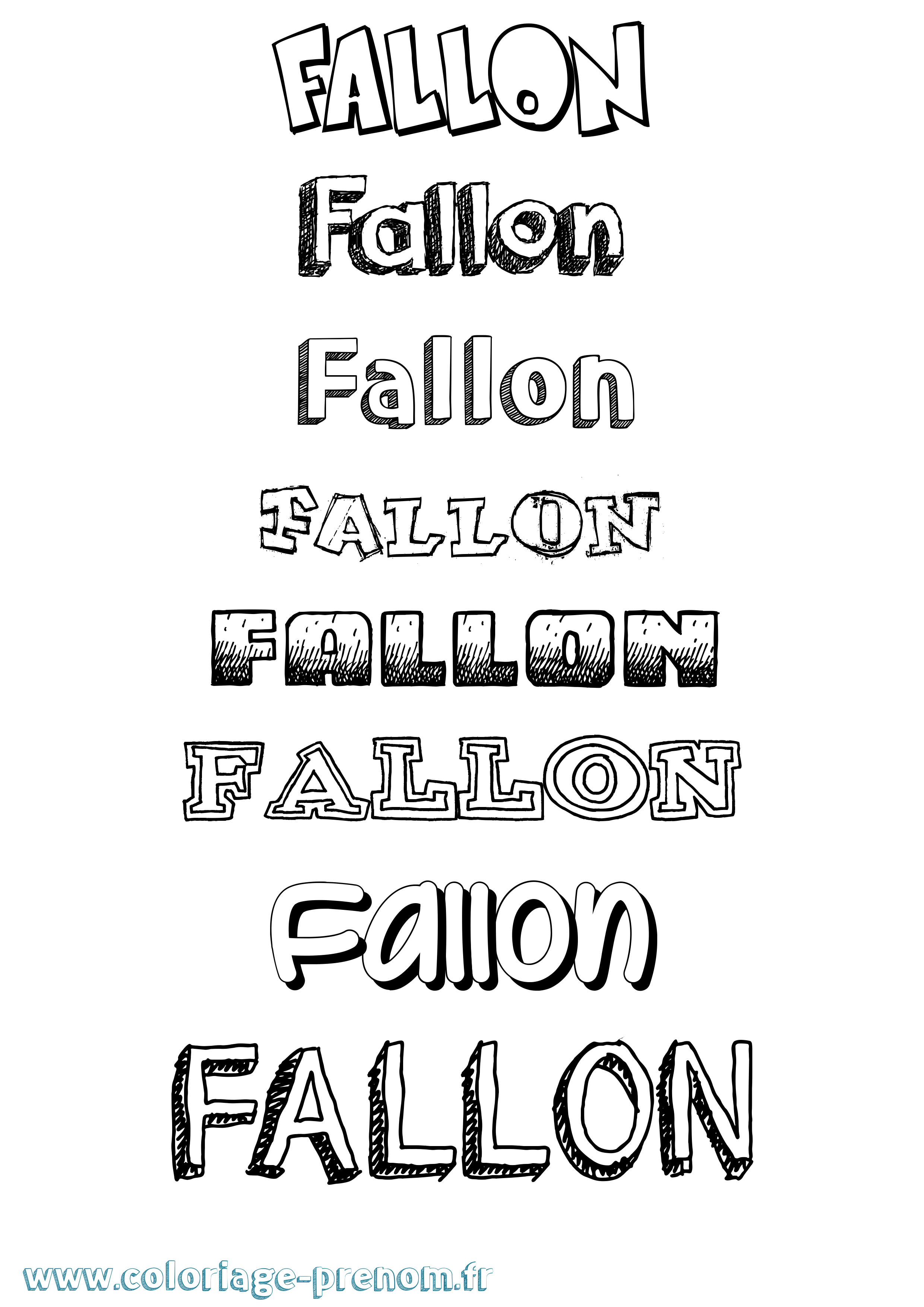 Coloriage Fallon Dessiné Coloriage prénom Fallon Dessiné