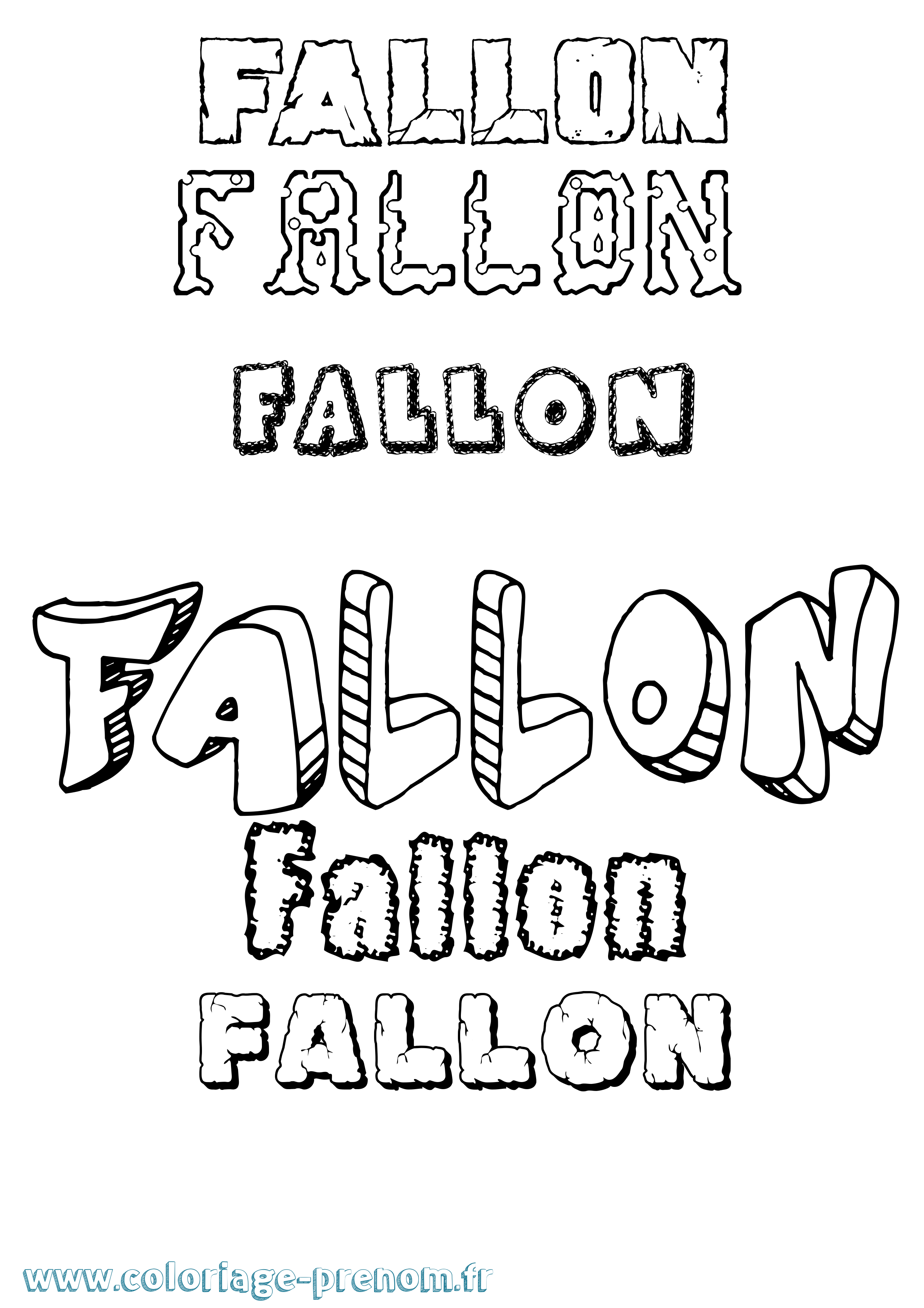 Coloriage Fallon Destructuré Coloriage prénom Fallon Destructuré