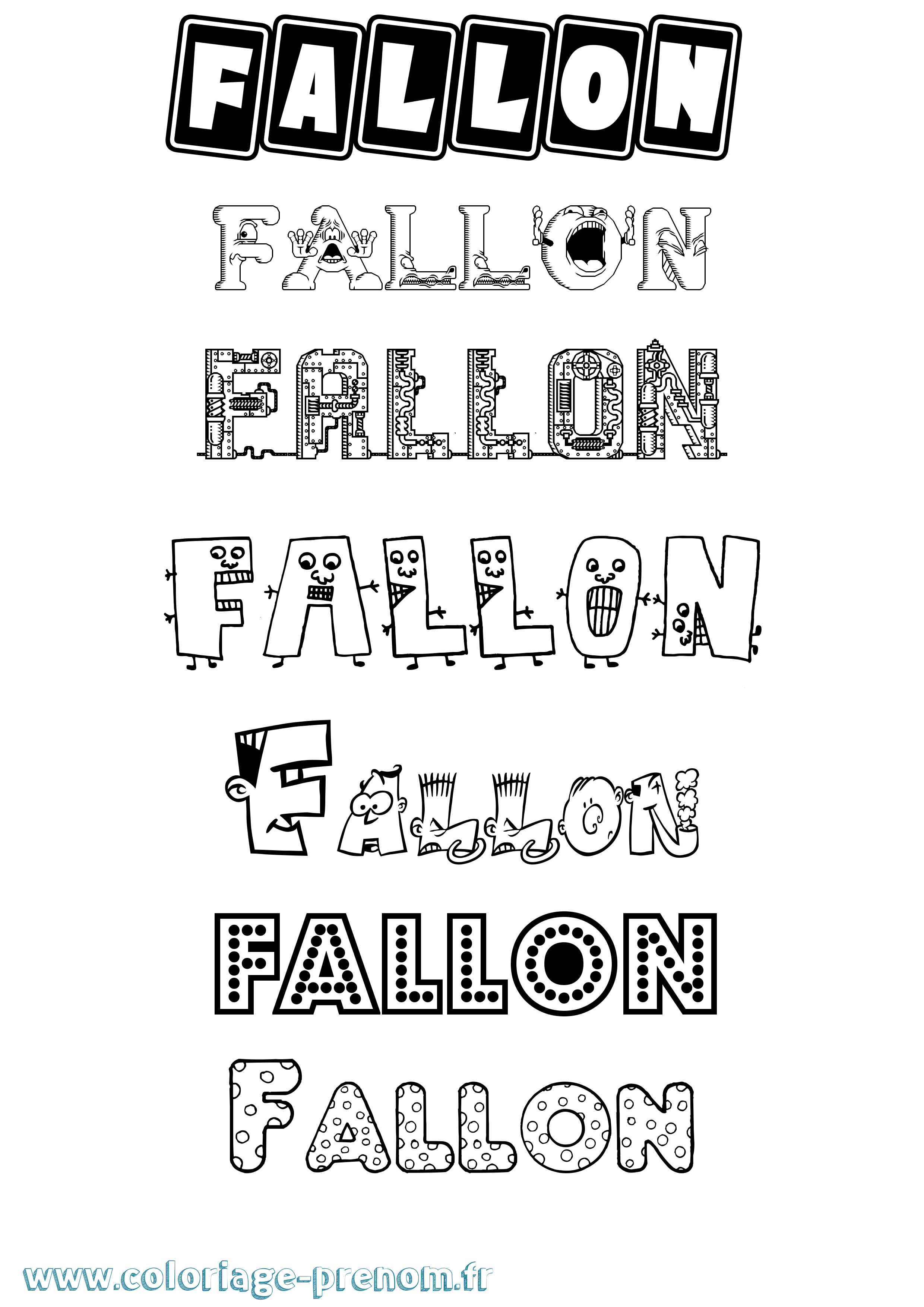 Coloriage Fallon Fun Coloriage prénom Fallon Fun