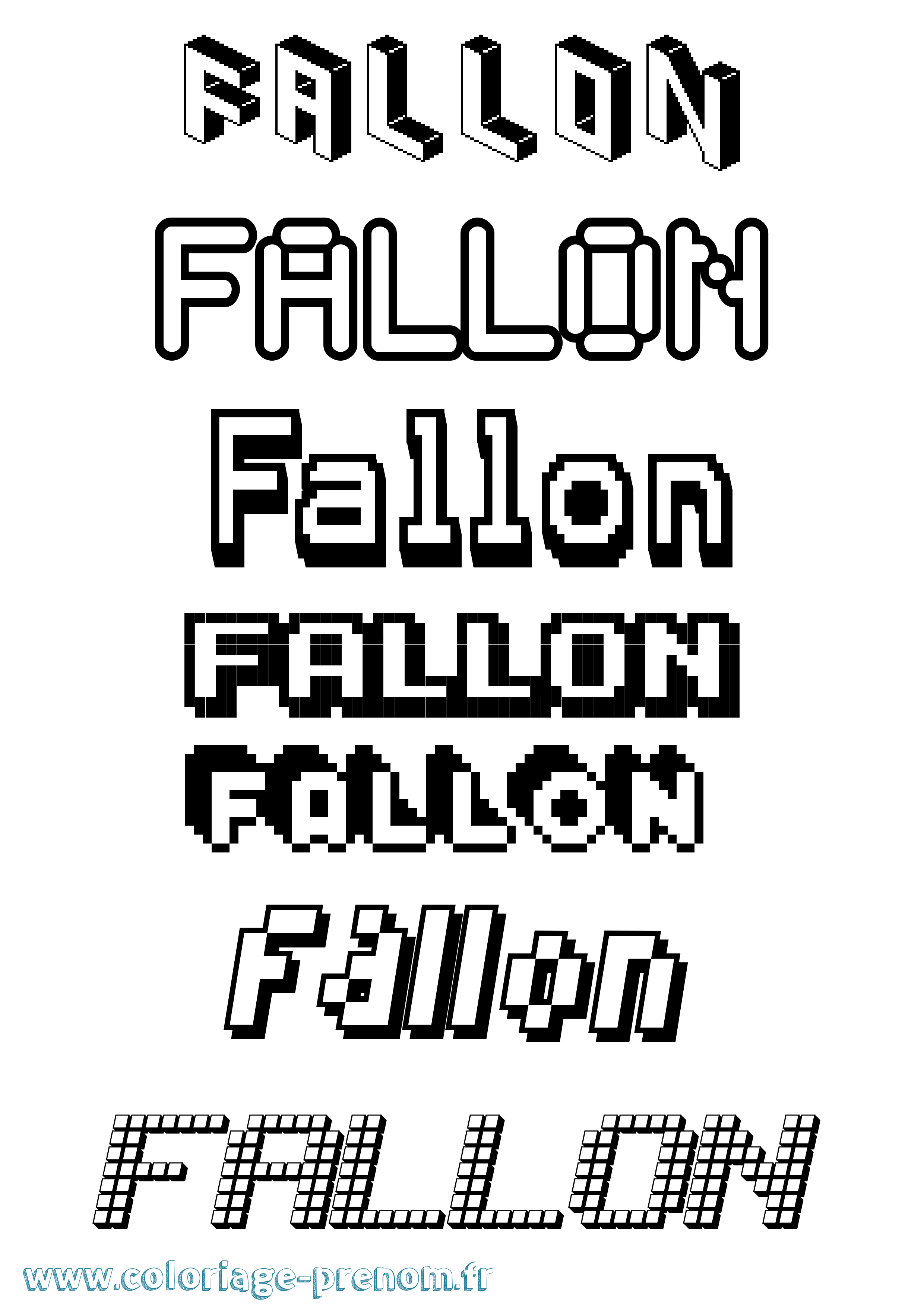 Coloriage Fallon Pixel Coloriage prénom Fallon Pixel