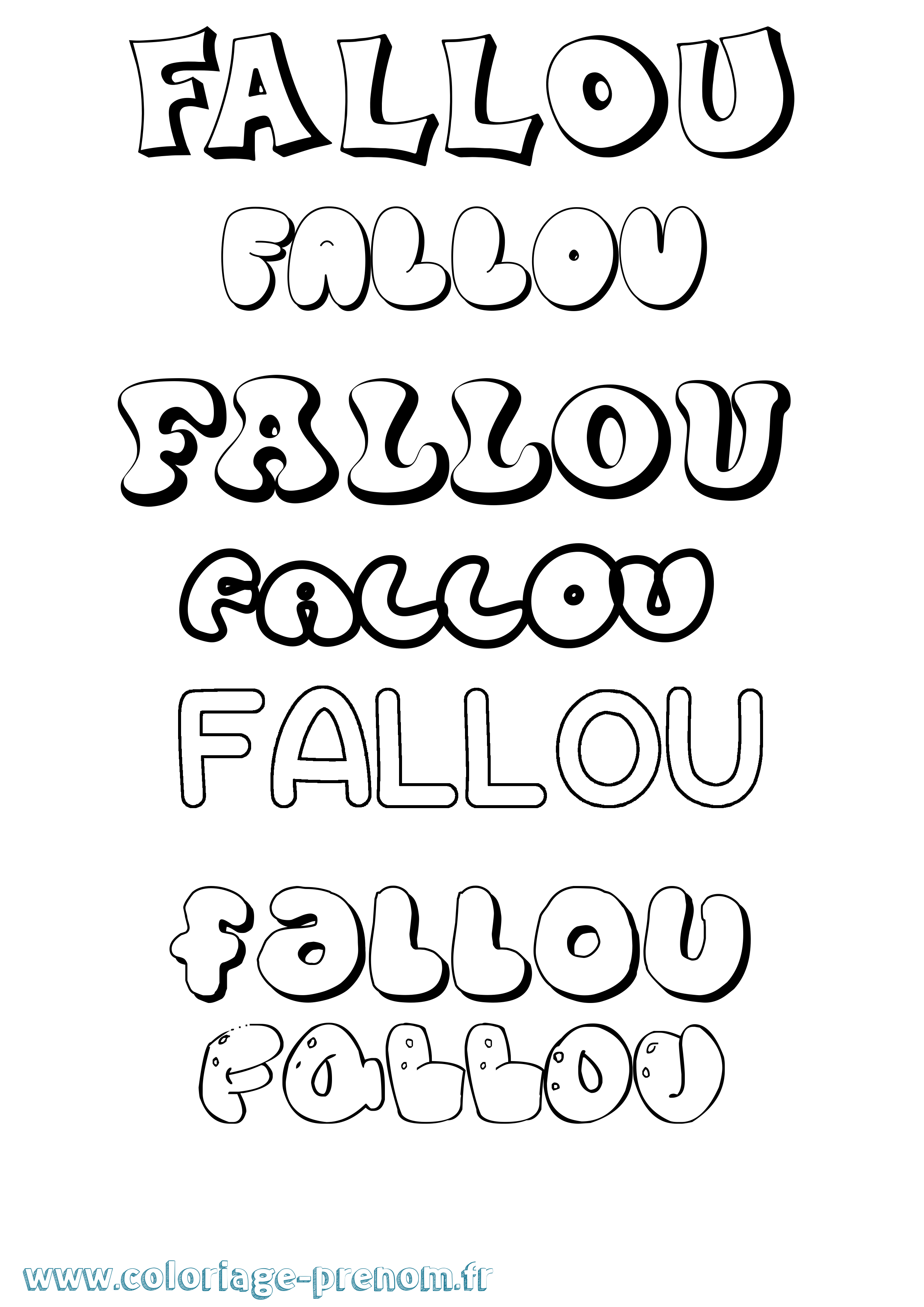 Coloriage Fallou Bubble Coloriage prénom Fallou Bubble