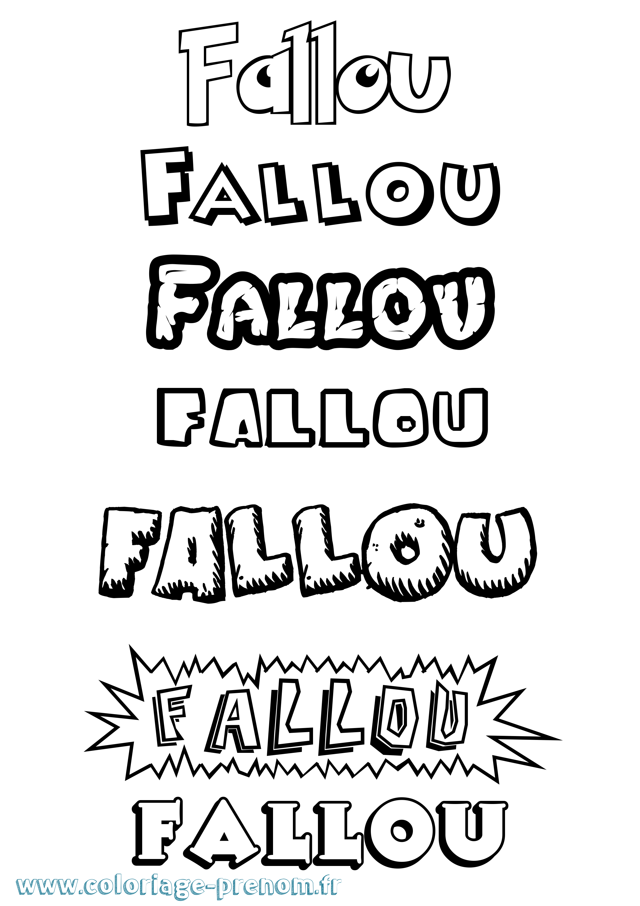 Coloriage Fallou Dessin Animé Coloriage prénom Fallou Dessin Animé