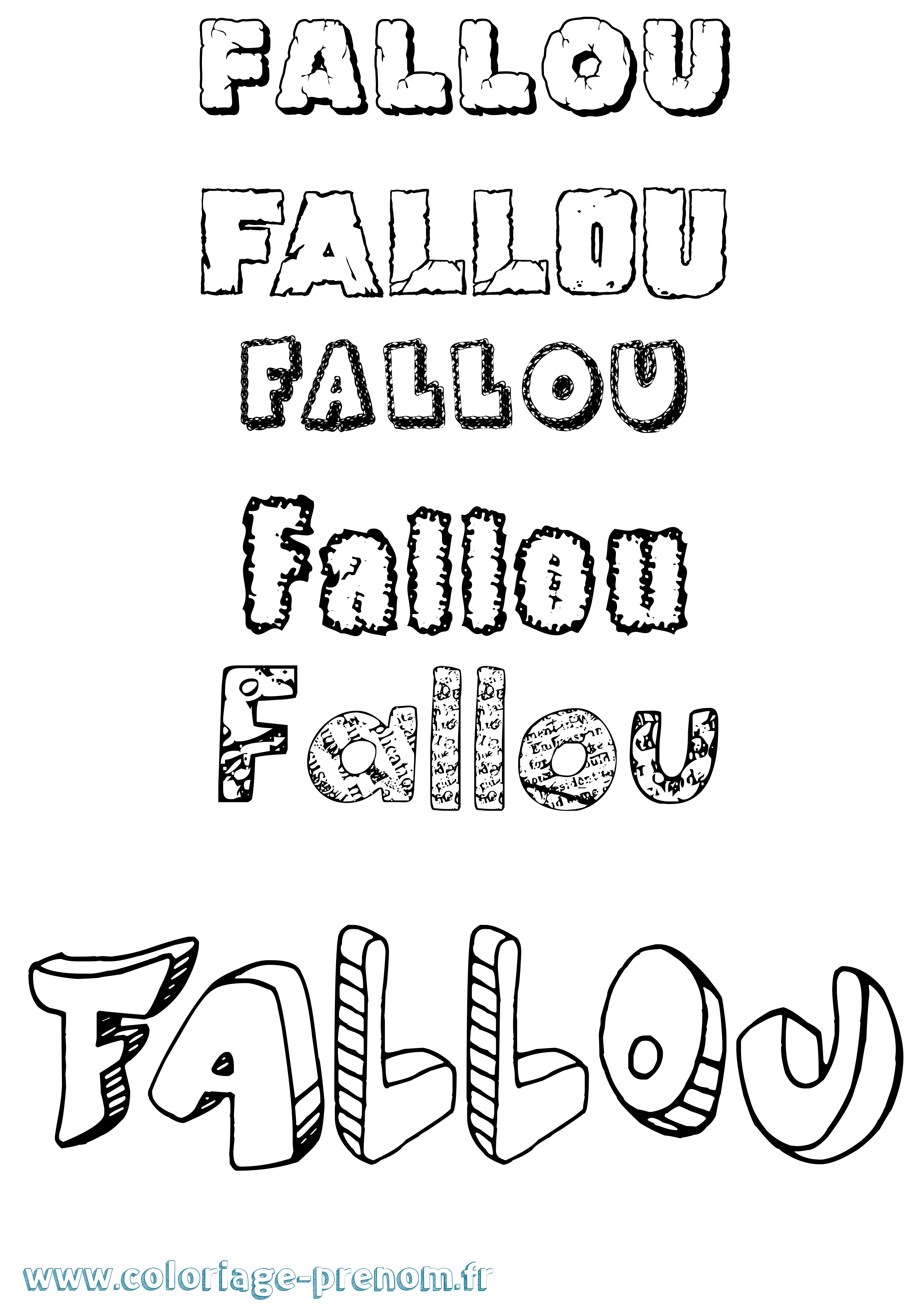 Coloriage Fallou Destructuré Coloriage prénom Fallou Destructuré