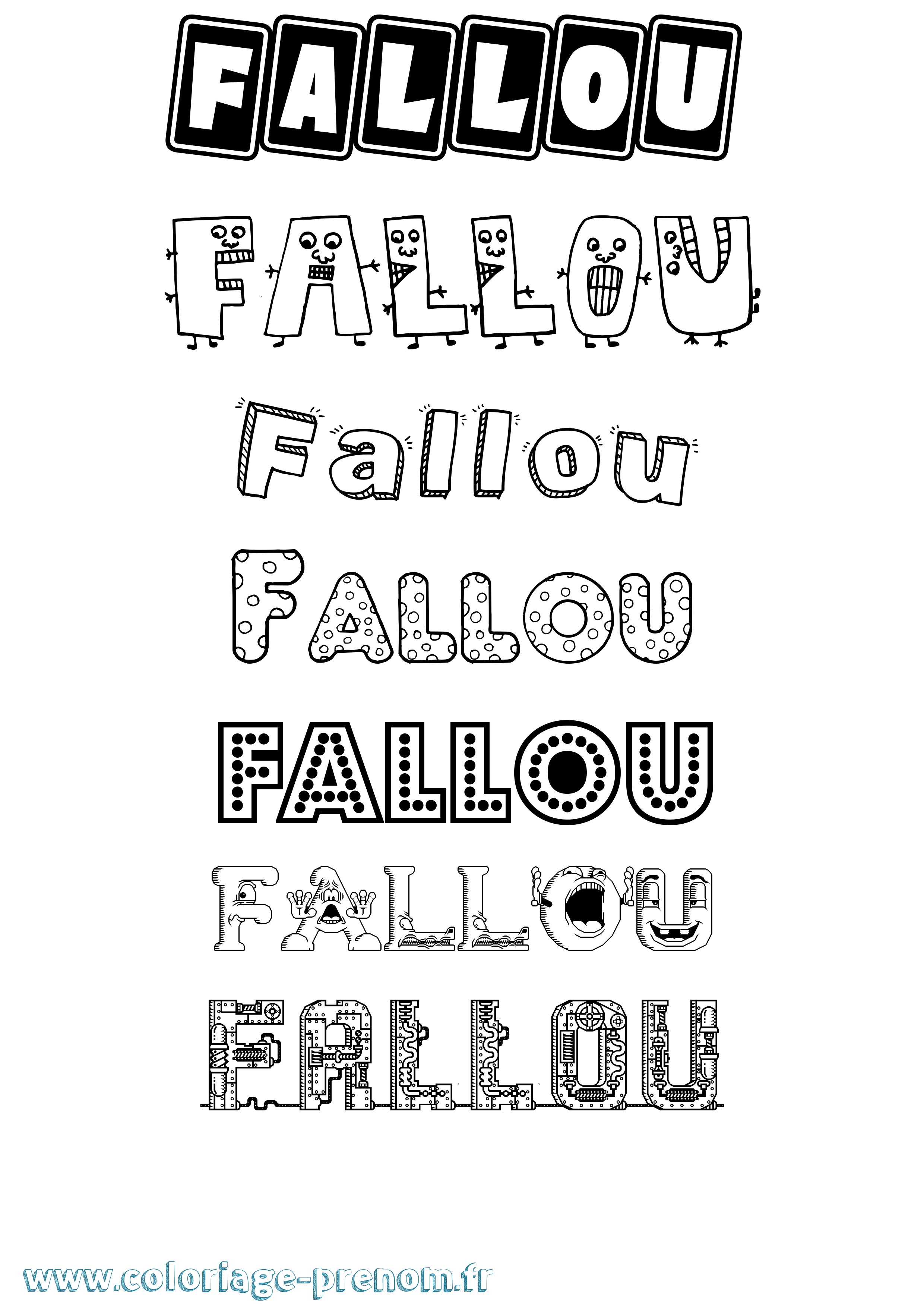 Coloriage Fallou Fun Coloriage prénom Fallou Fun