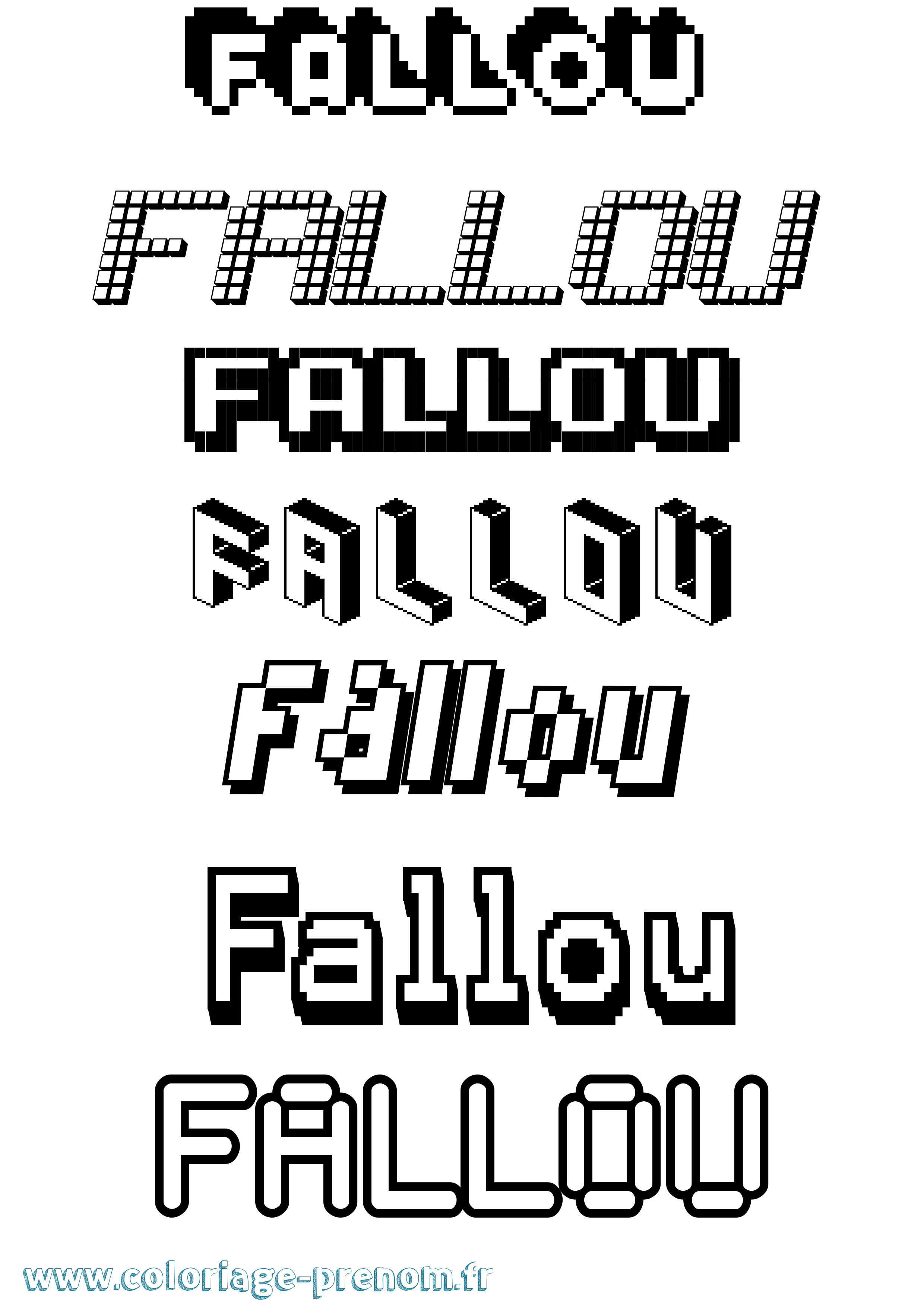 Coloriage Fallou Pixel Coloriage prénom Fallou Pixel